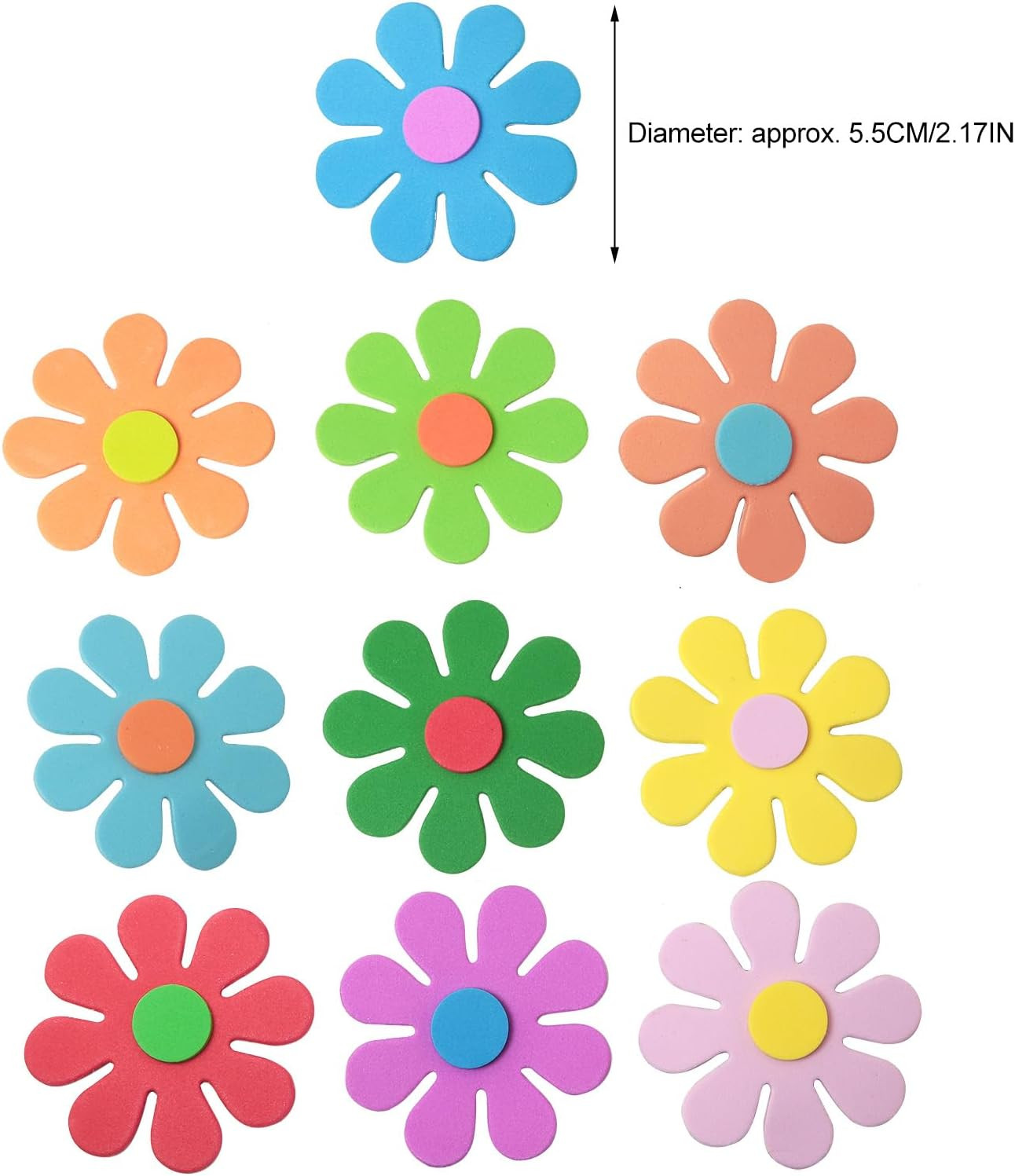 100PCS Foam Flower Stickers – Wall Stickers, Small Flower Sticker Foam Crafts fo