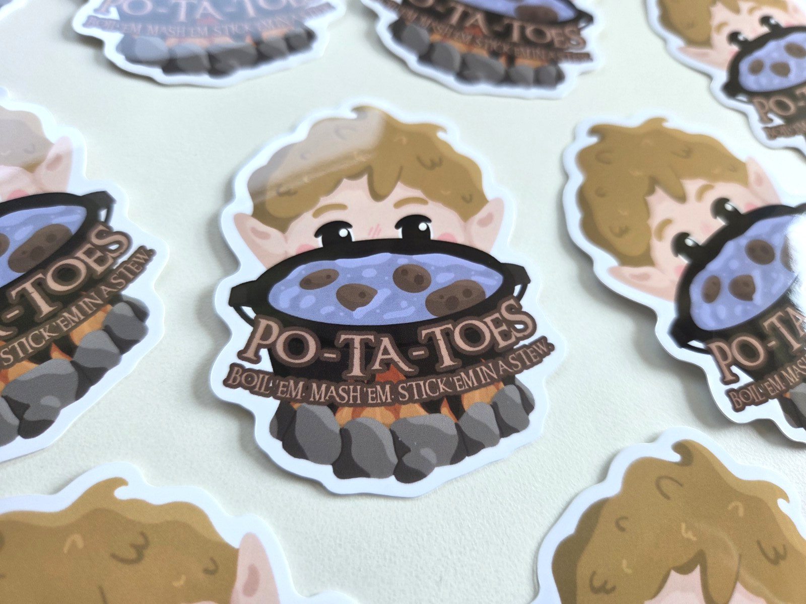 Samwise Gamgee Gloss Sticker – Potatoes – Lord of the Rings Meme