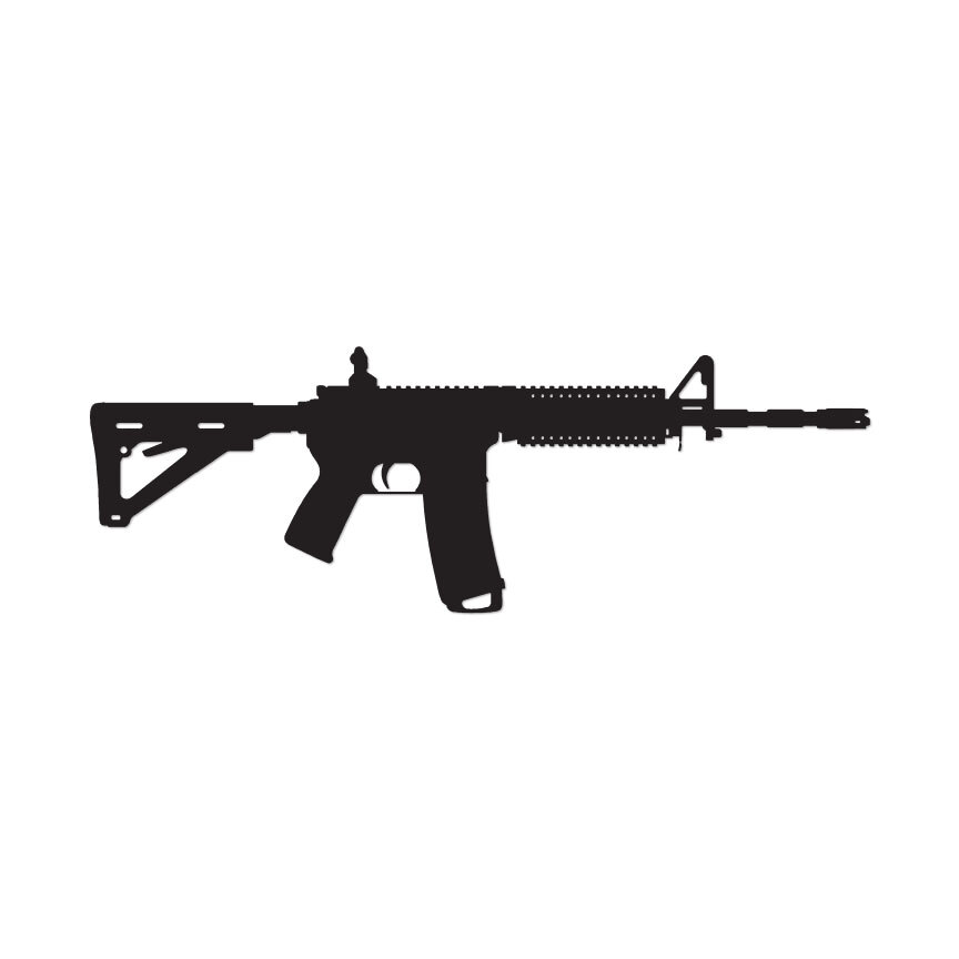 AR-15 Assault Rifle Gun – Decal Sticker – Multiple Colors & Sizes – ebn2978
