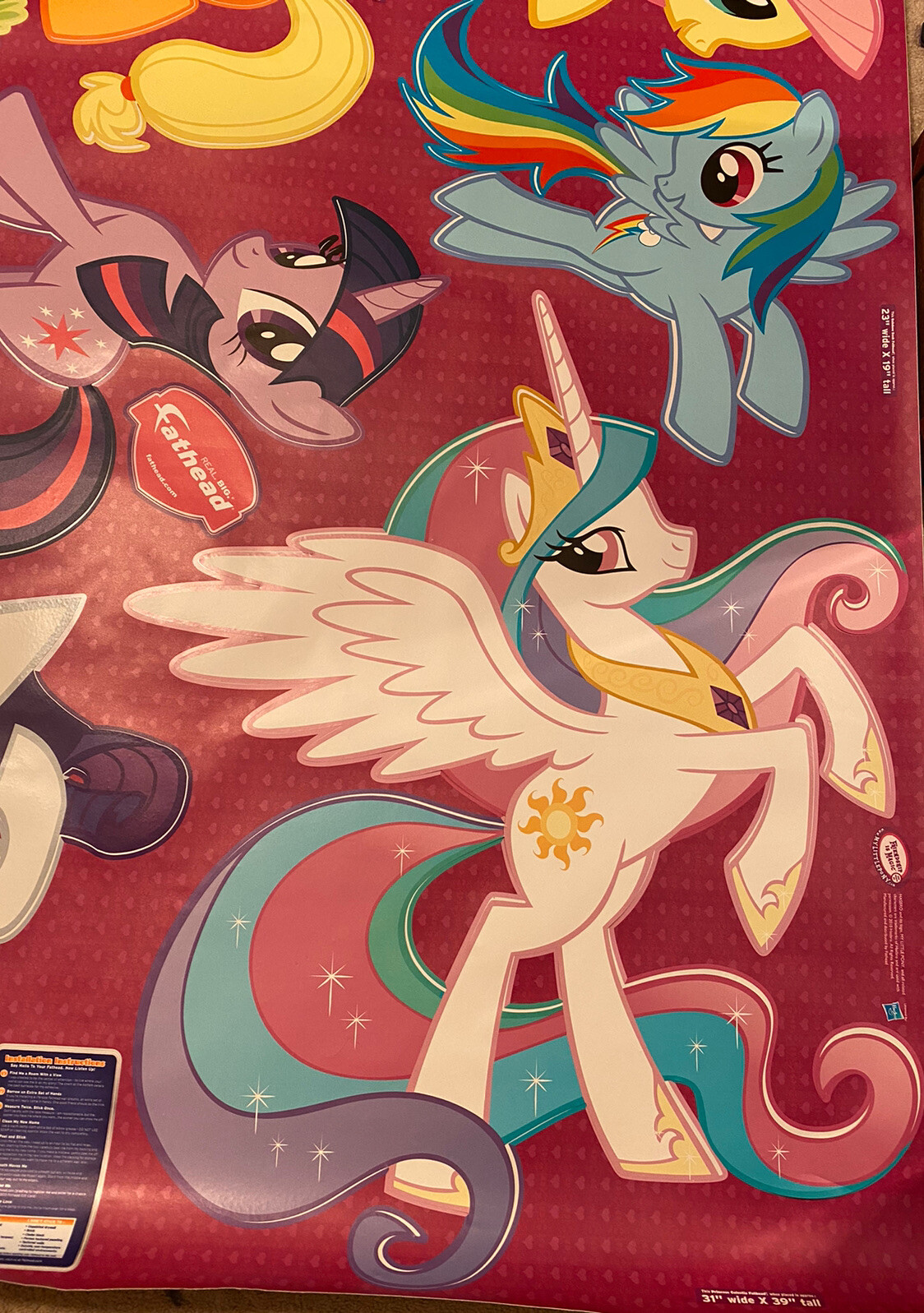 My Litte Pony Images Fathead! – Full Sheet of 10 Large Reuseable Stickers!