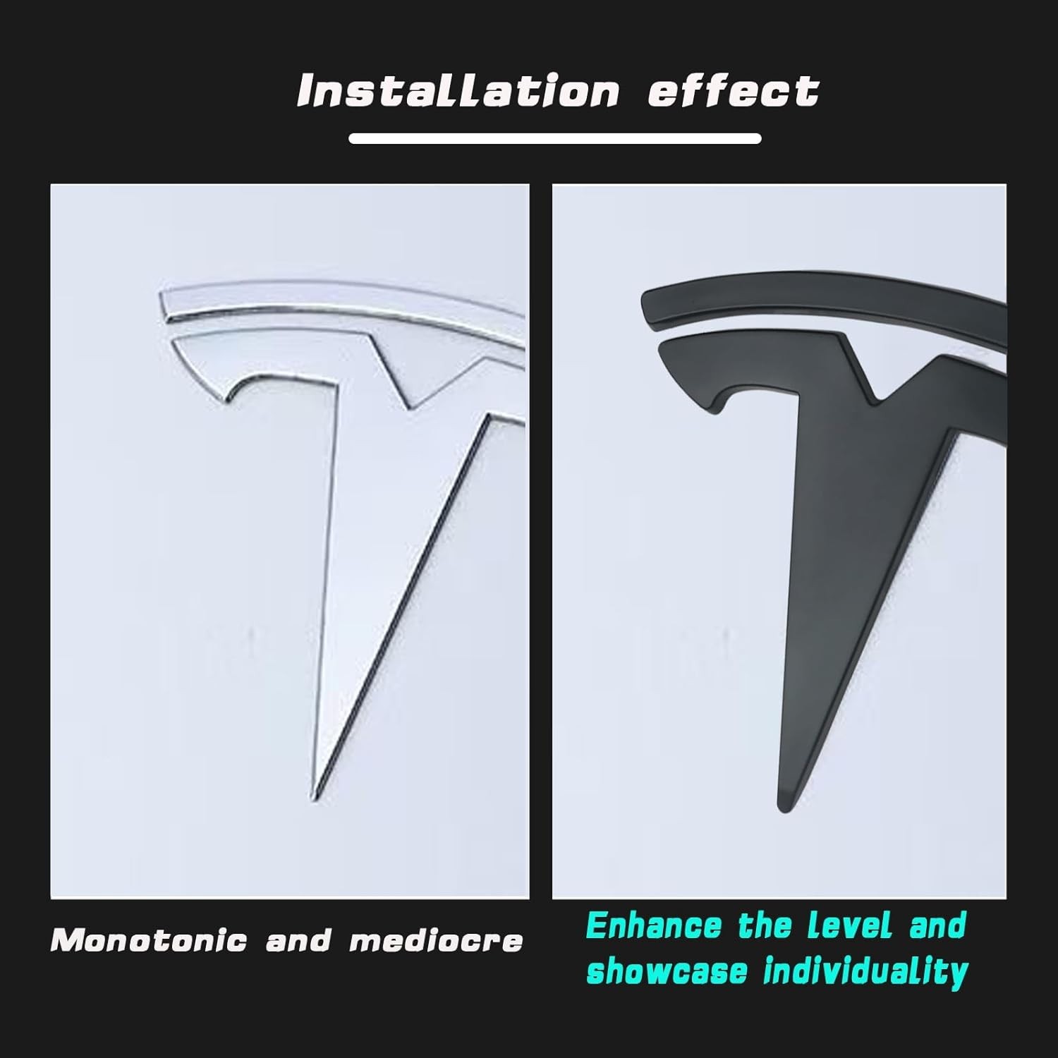 Vehicle Specific Matt Black Emblem Cover for Tesla Model 3/Y – Custom Look