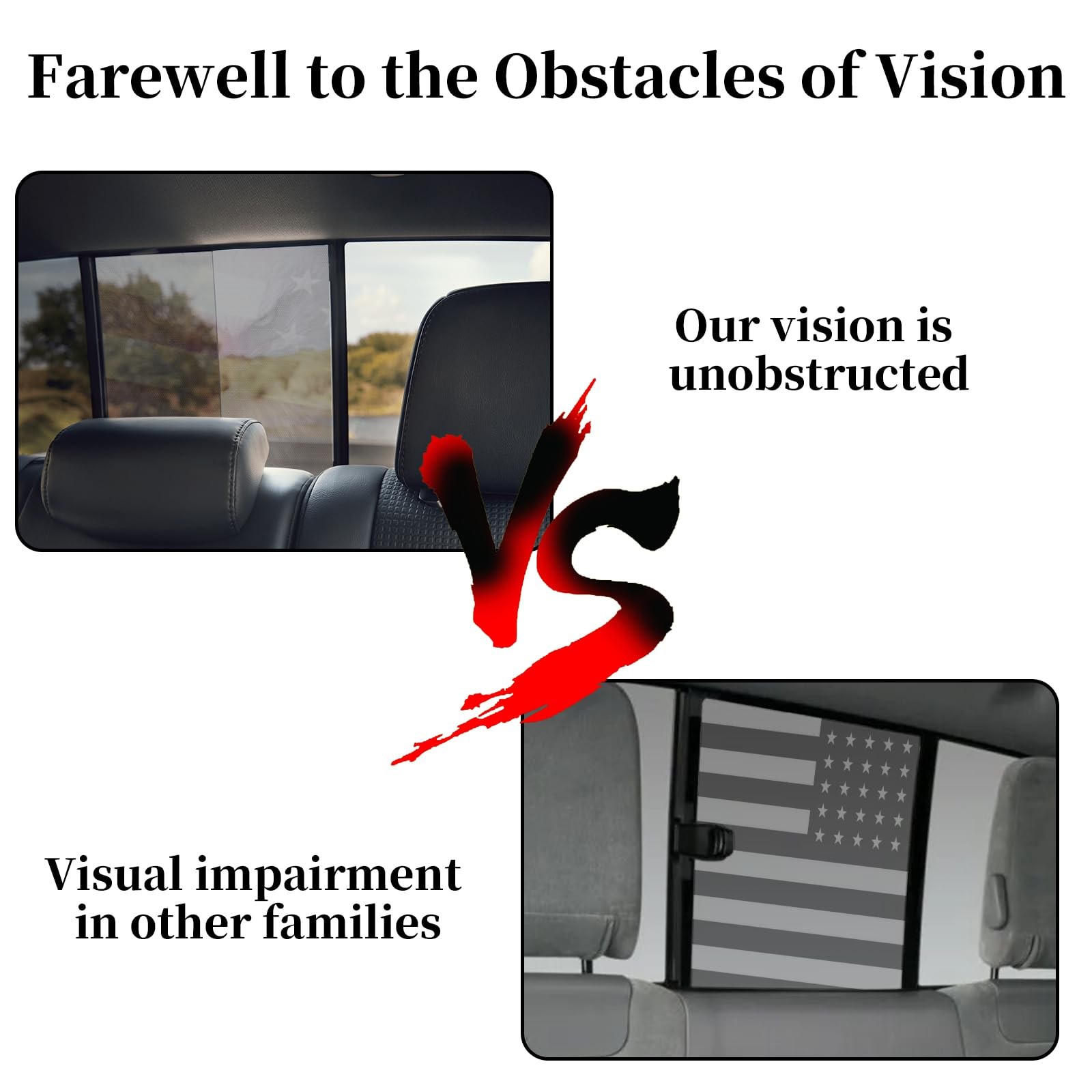 Rear Window Decals for Trucks – 65×22 in Back Window American Flag Decals Fit…
