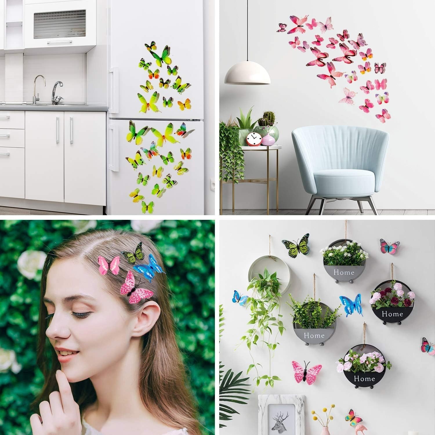 360PCS Colorful 3D Butterfly Wall Stickers Decals | Removable DIY Art Decor for