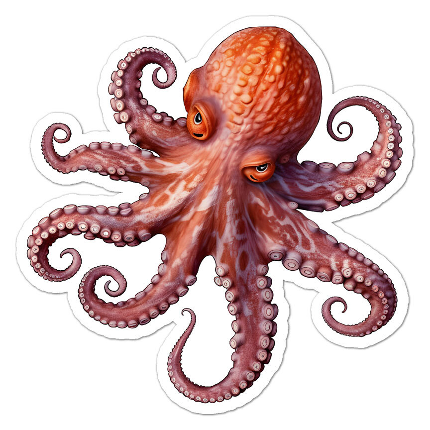Octopus, Vinyl Decal Sticker, Indoor Outdoor, 3 Sizes, #9890