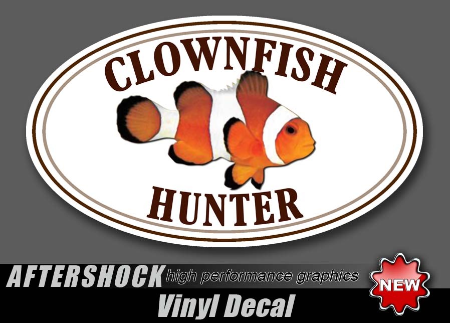 Clownfish Fishing Sticker Fish Hunter Decal pet shop aquarium nemo