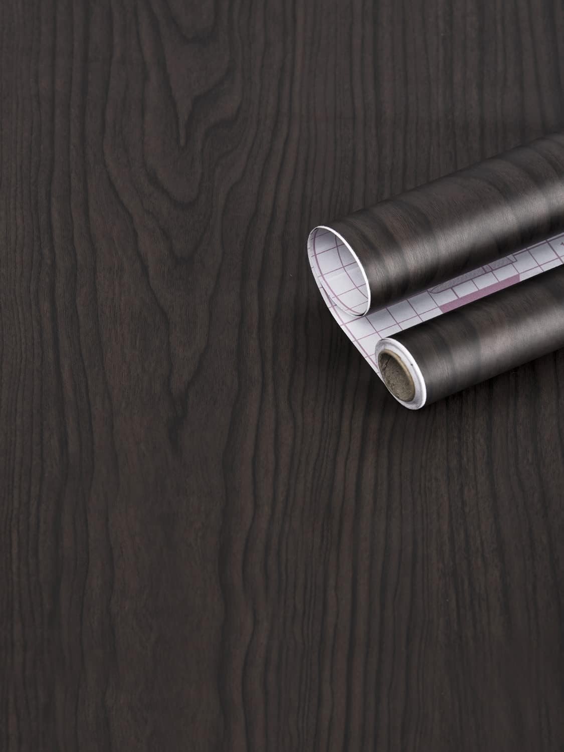 17.3" x 120" Pack Of 1 Vinyl Wood, Black