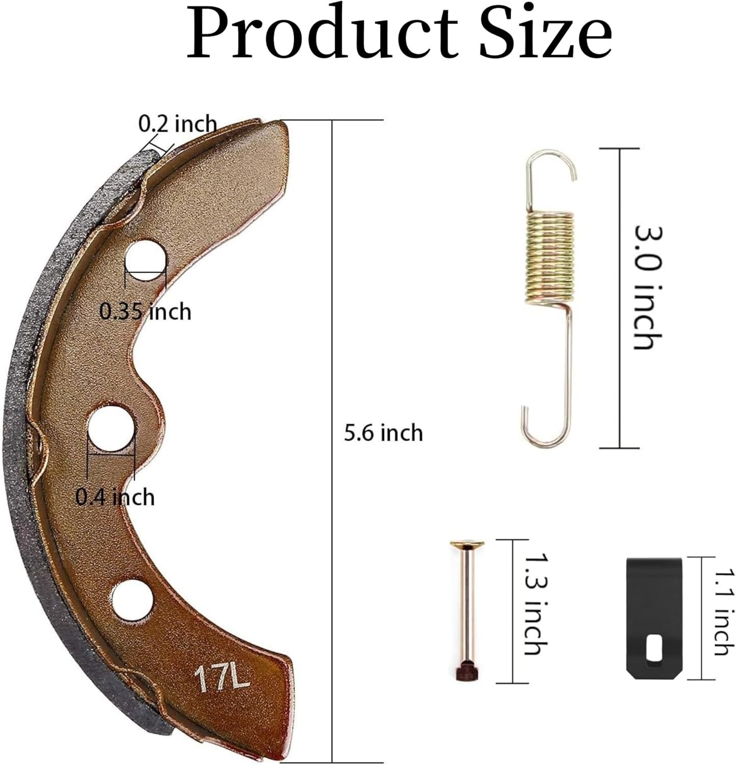 Golf Cart Brake Shoes Kit for Club Car DS & Carryall 1981-1994 OEM 101146302 101