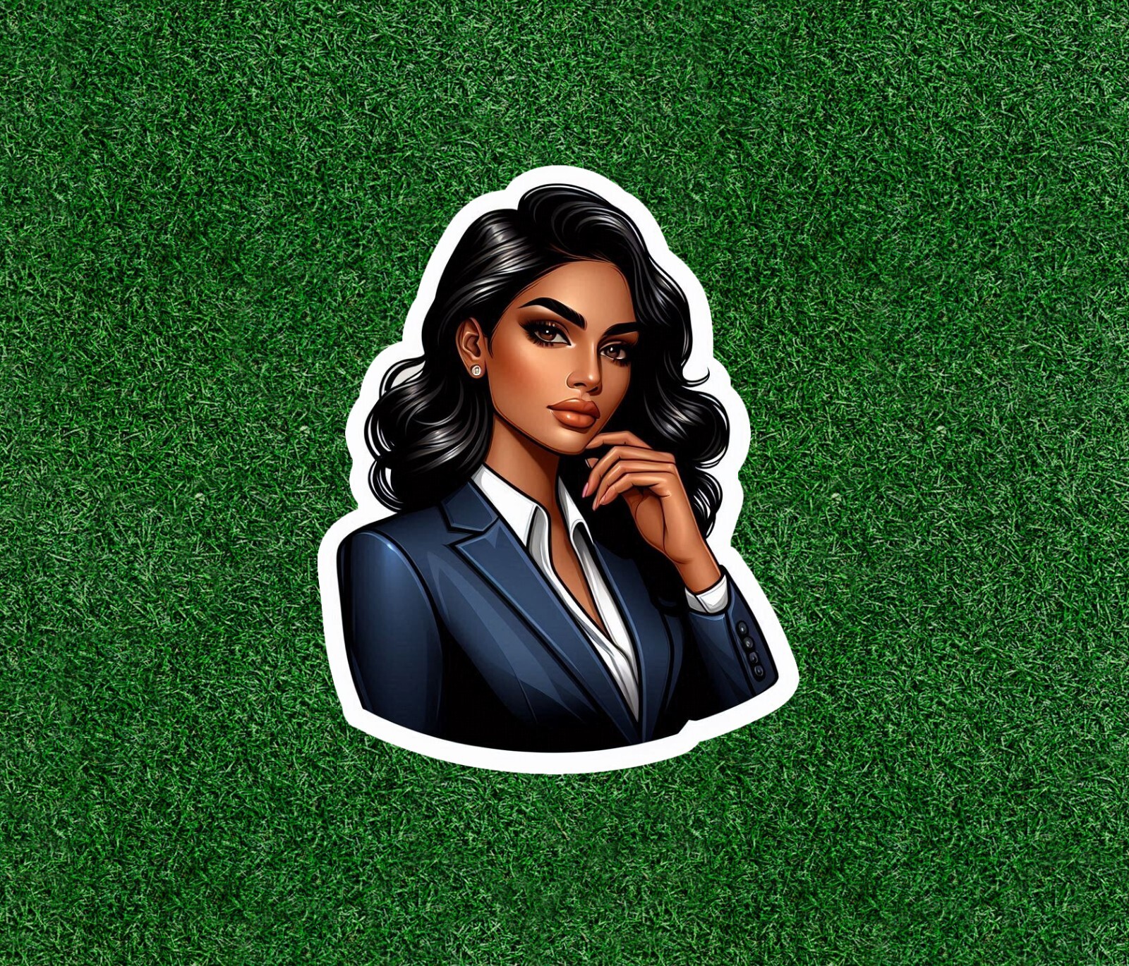 Beautiful Indian lady in business suit vinyl decal sticker – many sizes