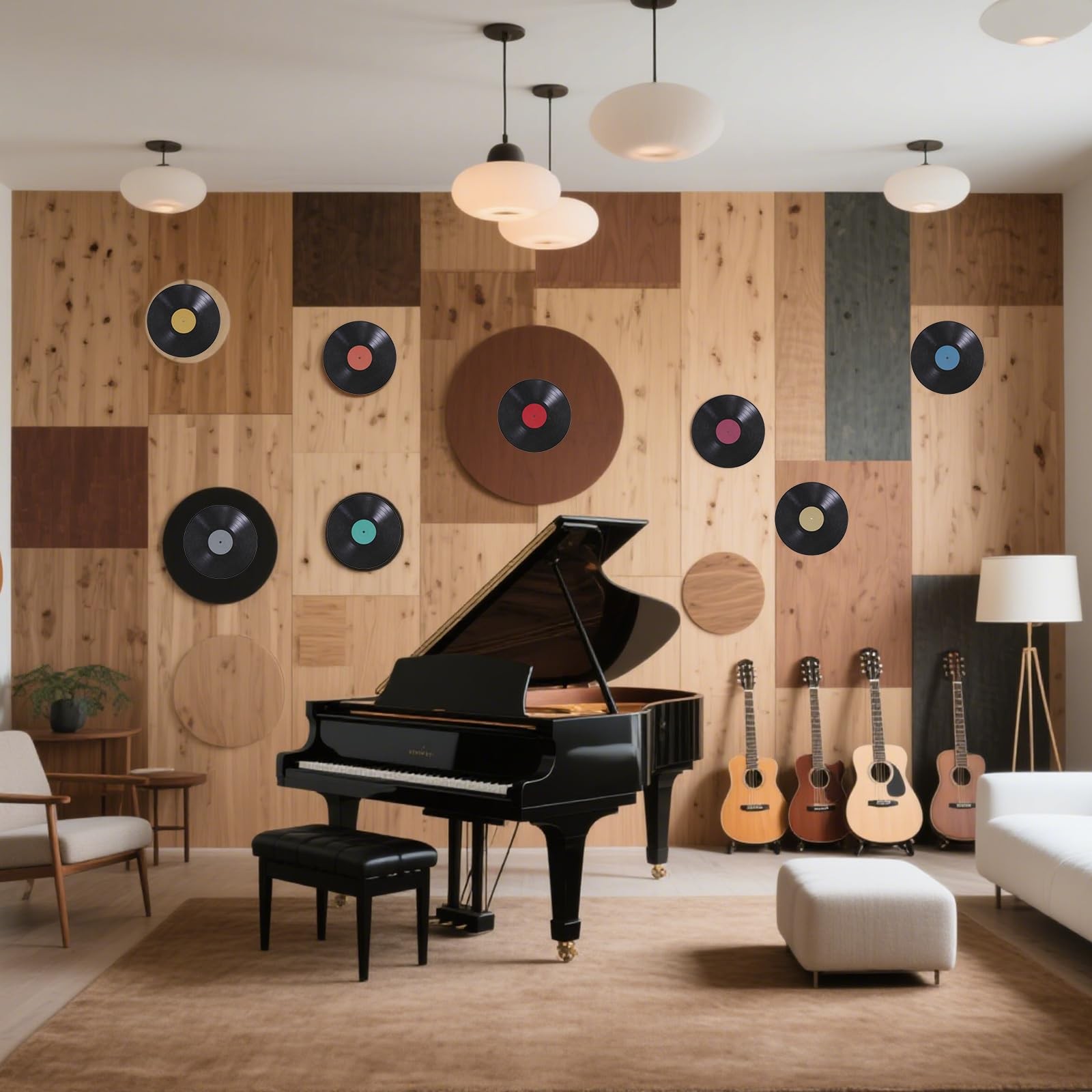 8 Pcs Vinyl Record Wall Decals – 9" Flat Stickers for Wall Decor, Wall Decals…