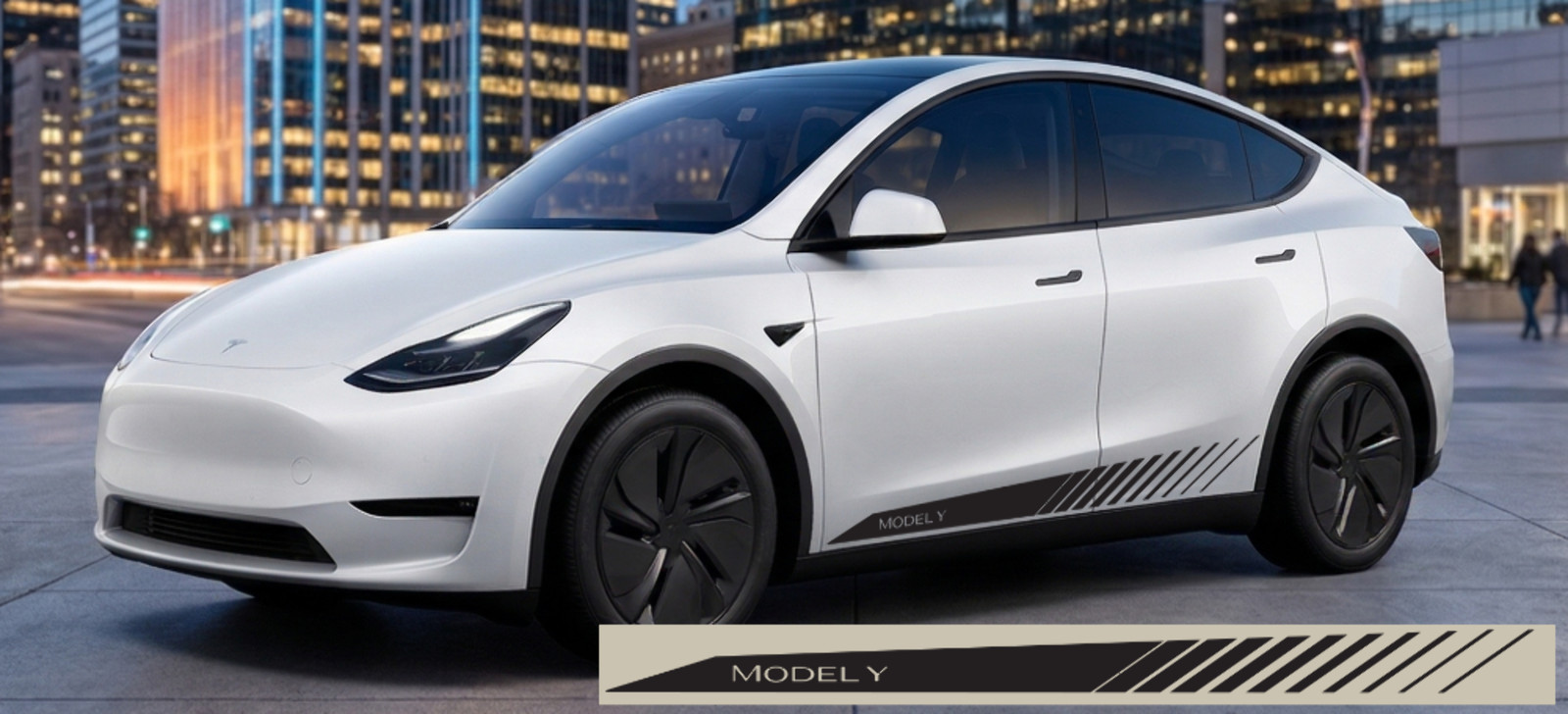 Model 3 & Model Y Side Rocker Stripe Decal – Precision Cut Vinyl Graphics (Set o