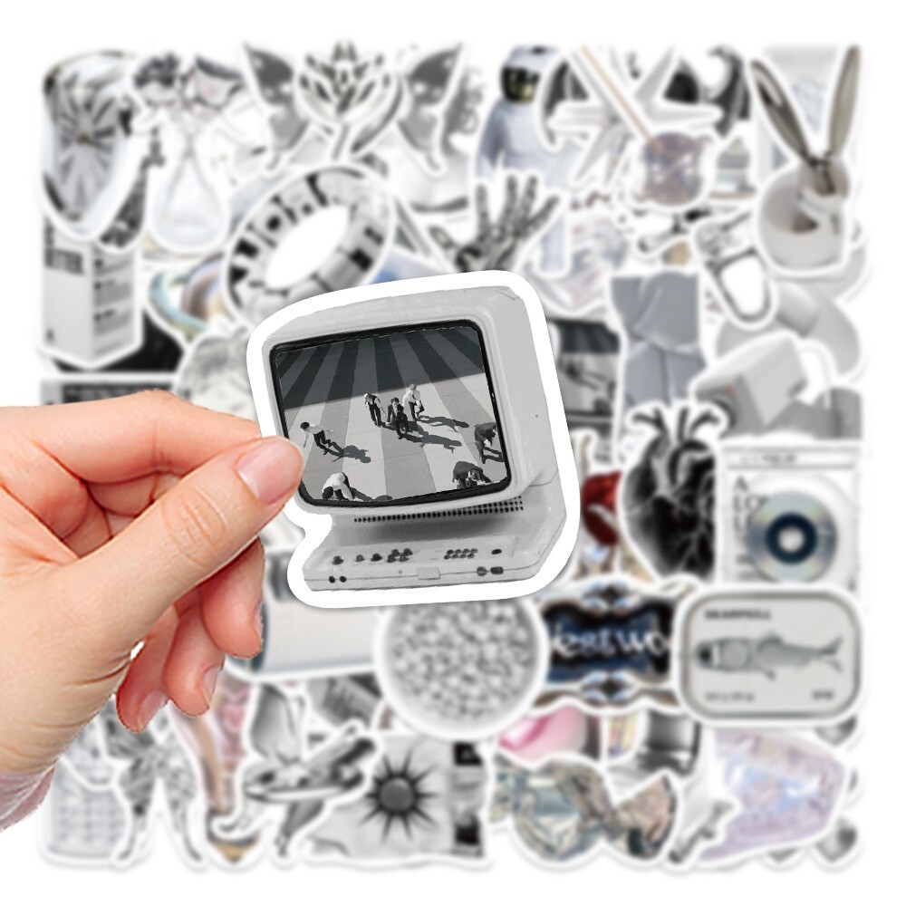 50pcs VIBE Stickers, Silver Stickers Bottle Laptop No Residue Stickers, #241