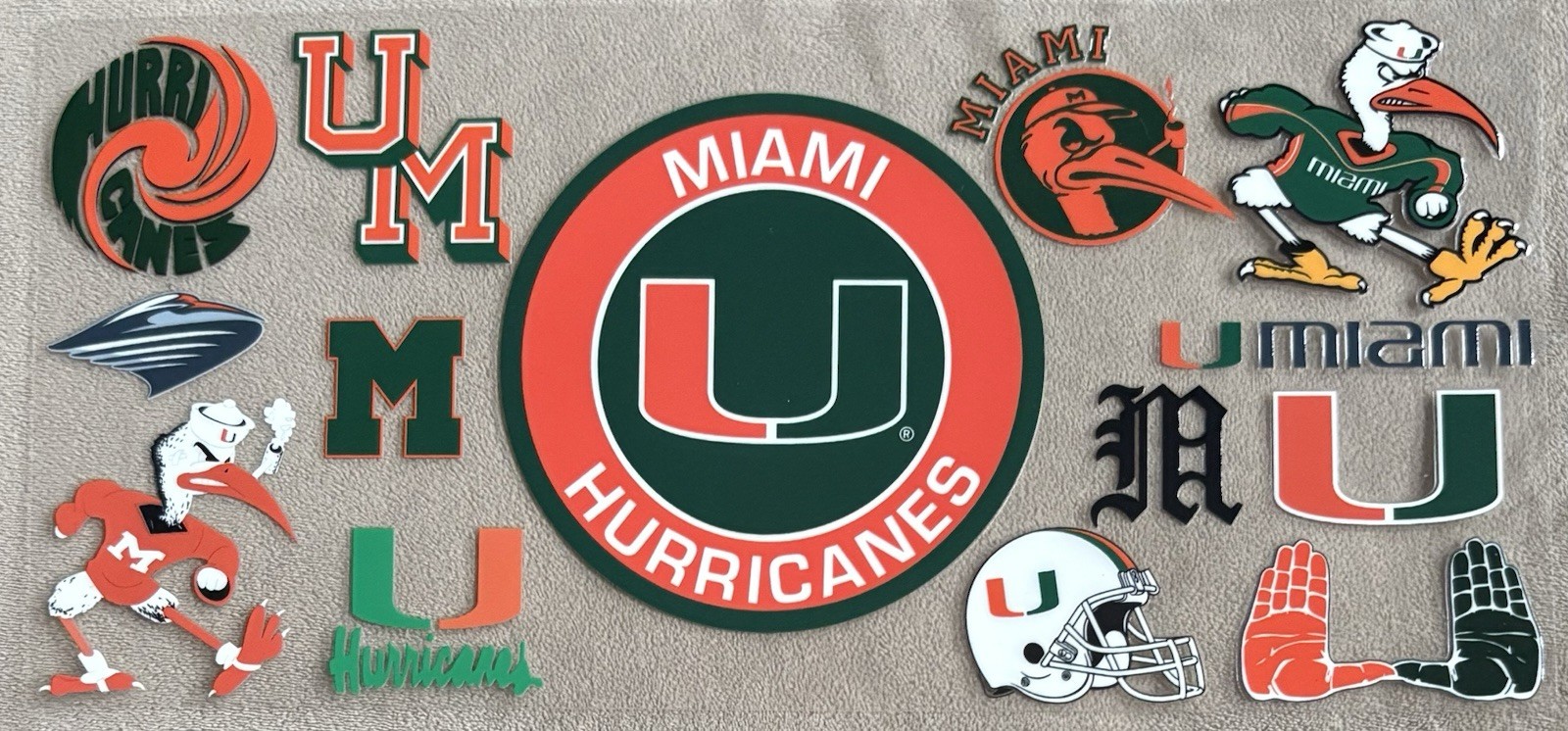 College University MIAMI UV DTF Transfer Sticker DIY Cup Wrap Glasses Bottles