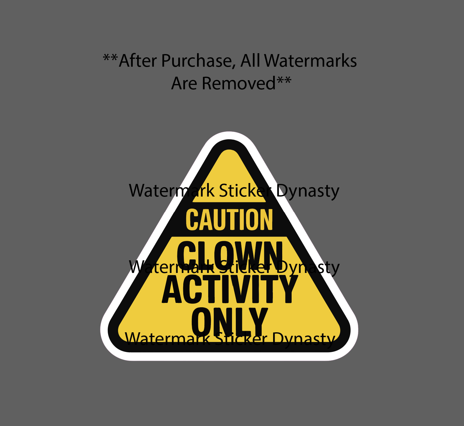 Clown Activity Only Sticker Waterproof Decal Caution Warning Funny Gift NEW