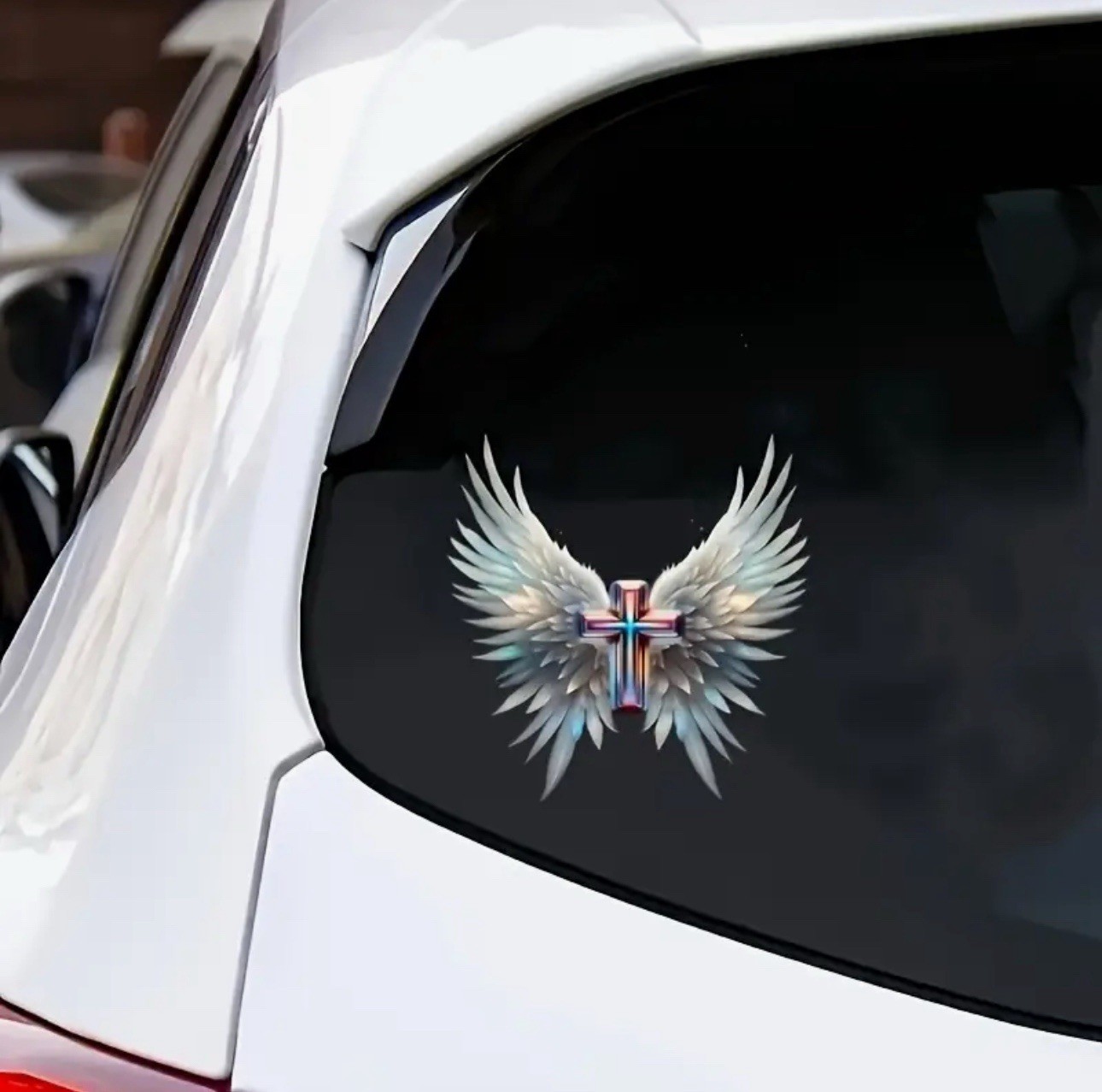 PRISM Cross Wings Angel Vinyl Decal Sticker 6”INCH Christian Religious God Jesus