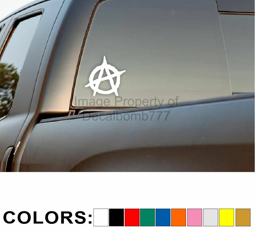 ANARCHY Decal Sticker Diesel Turbo Car Truck | 10 colors to choose from 4 inch