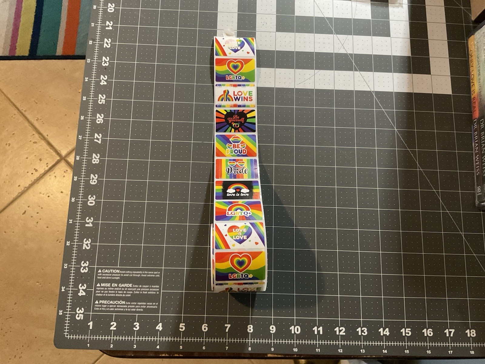 LGBTQ Pride Sticker Roll, Rainbow Flag, Love Is Love, 500 Plus Pieces