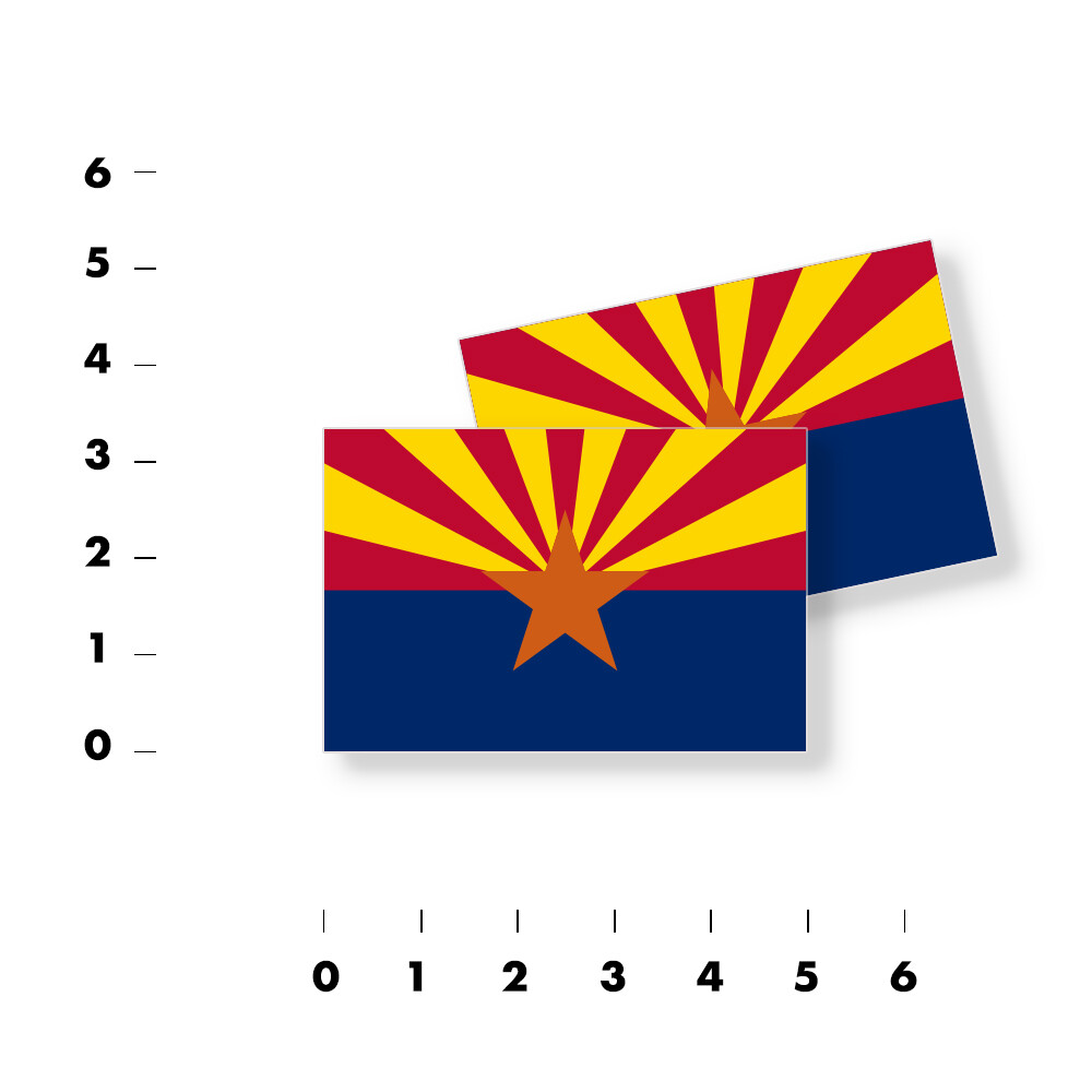 Arizona State Flag – Set of 4 Vinyl Sticker / Adhesive Decals Various Sizes