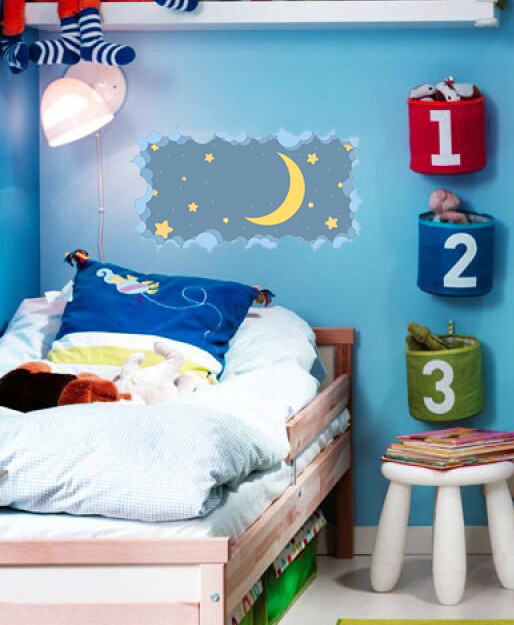 Moon Wall Decal Stars Wall Decal, Crescent Wall Sticker baby decorations