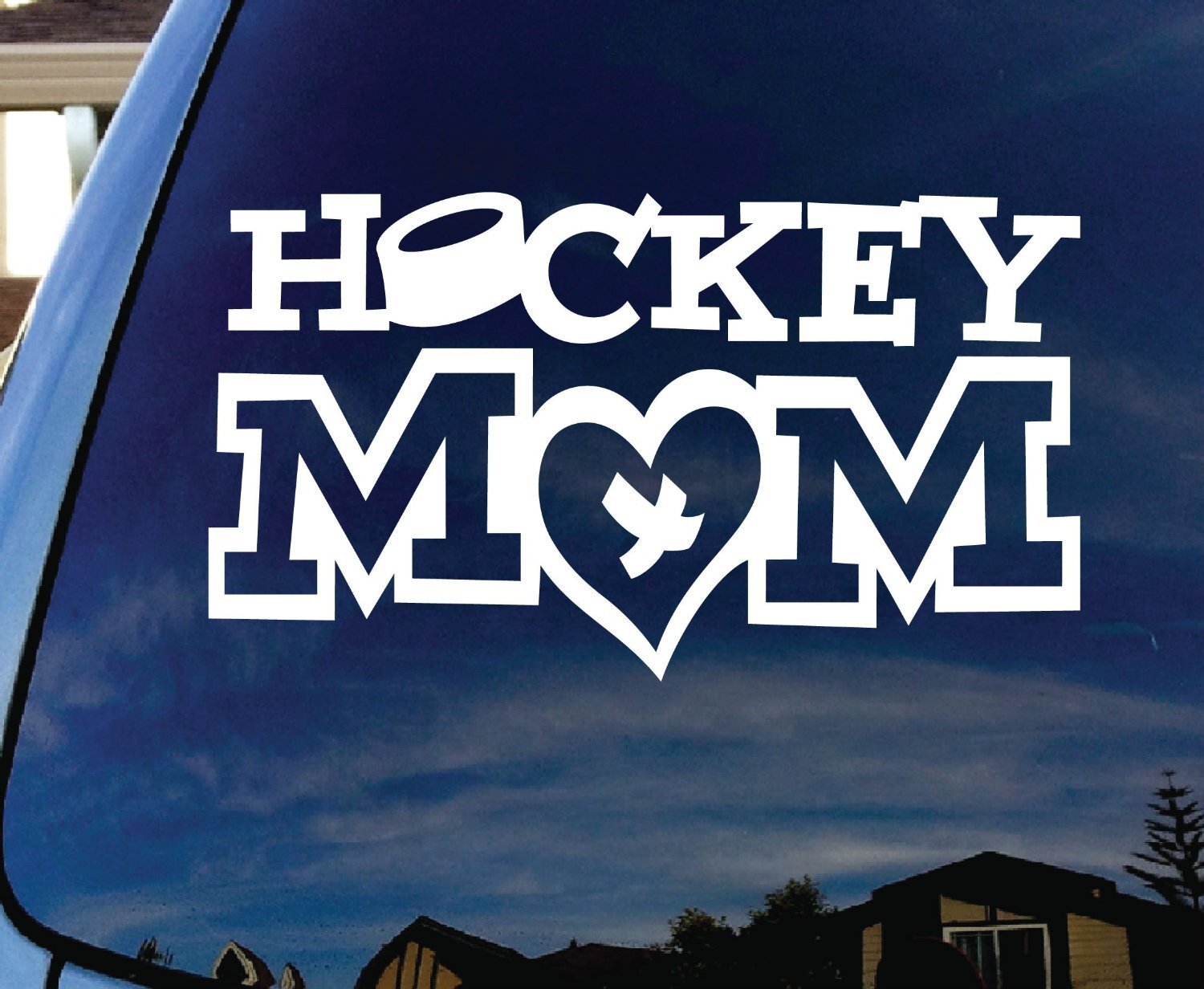 CMI267 Hockey Mom White Vinyl Decal Sticker 5"