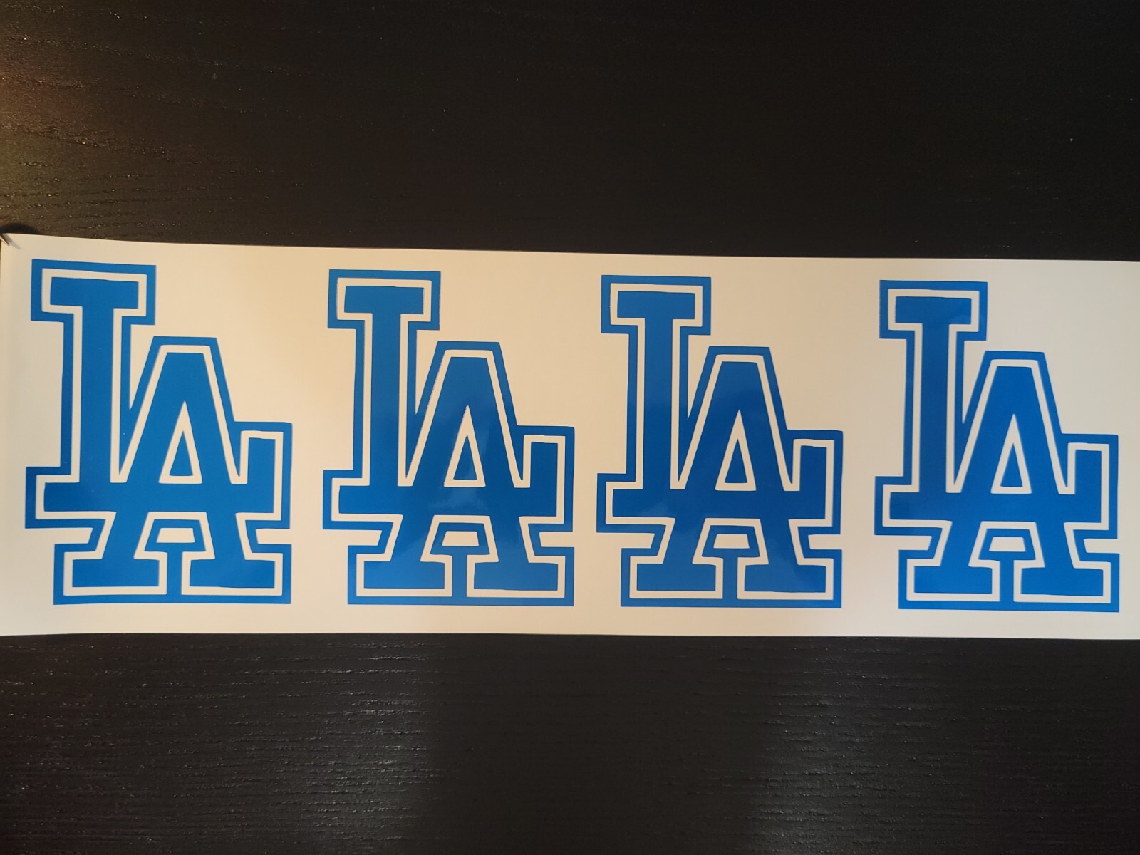 (4) LA Dodgers LA Logo Vinyl Decal Windows Cars Trucks Laptops Starbucks Cup
