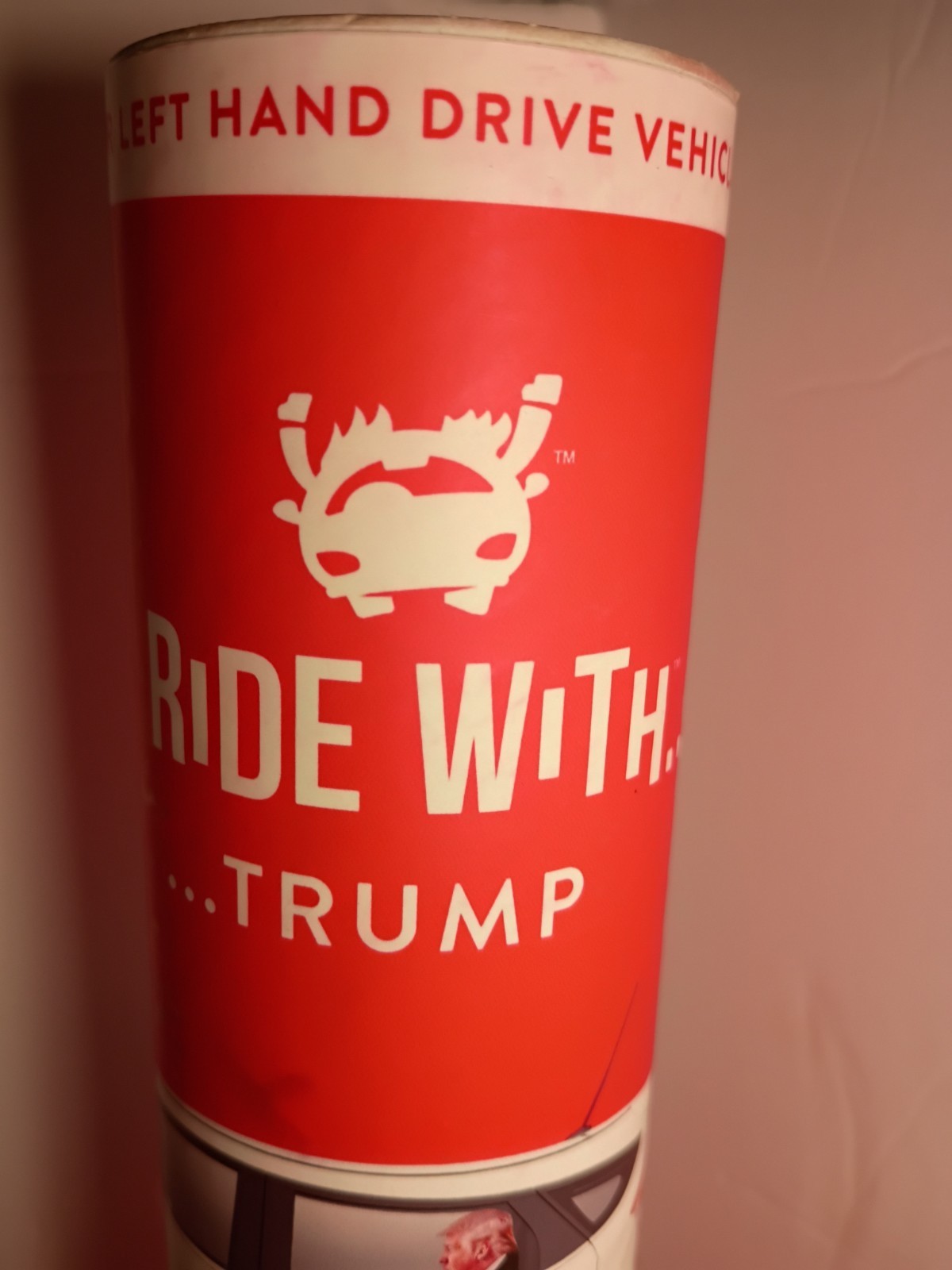 Car Window Decal Sticker Easy Peel Rear Left Life Size Head Ride w/ Donald Trump