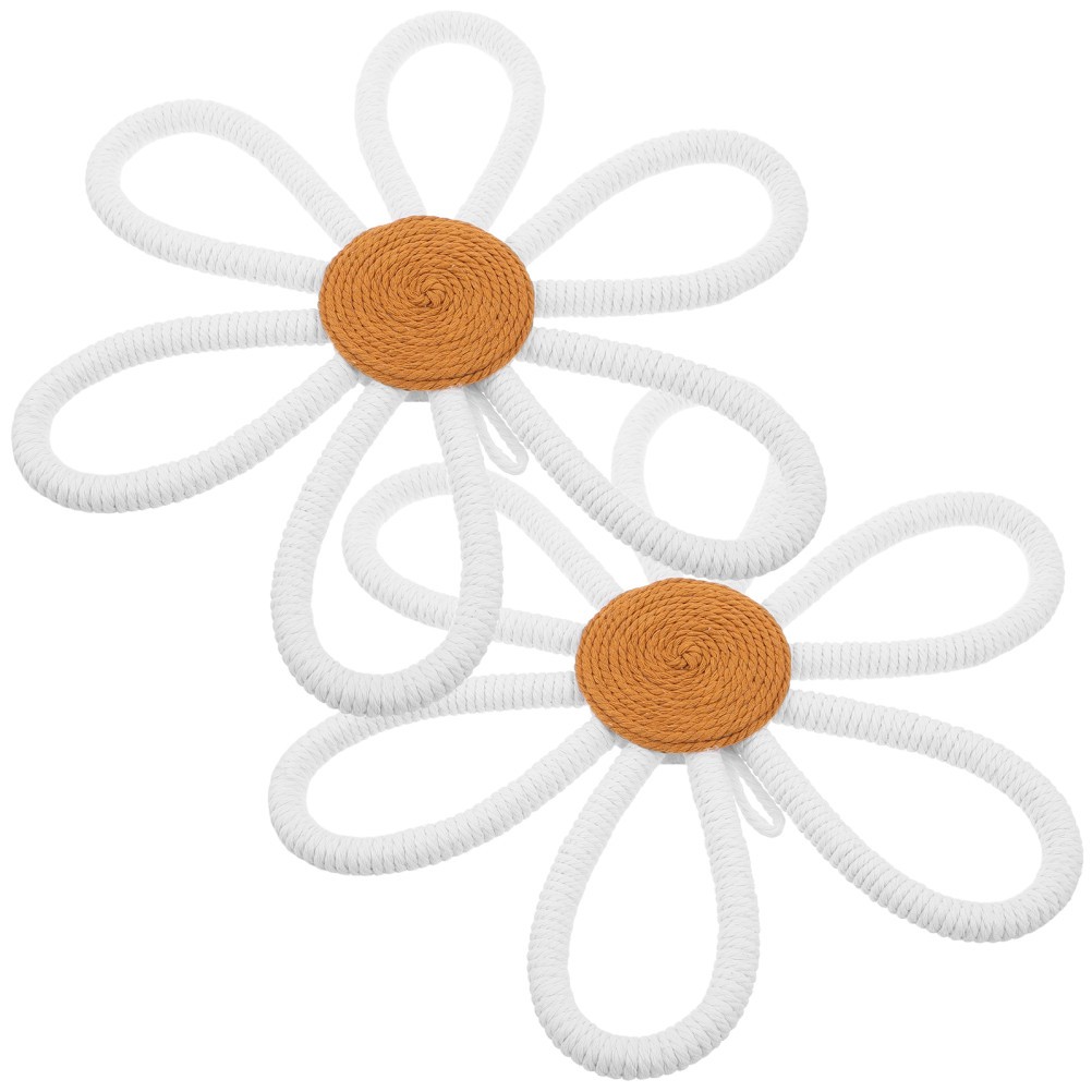 2 Pcs Nursery Boho Wall Art Bohemia Flowers Bedroom Hanging Daisy Decor