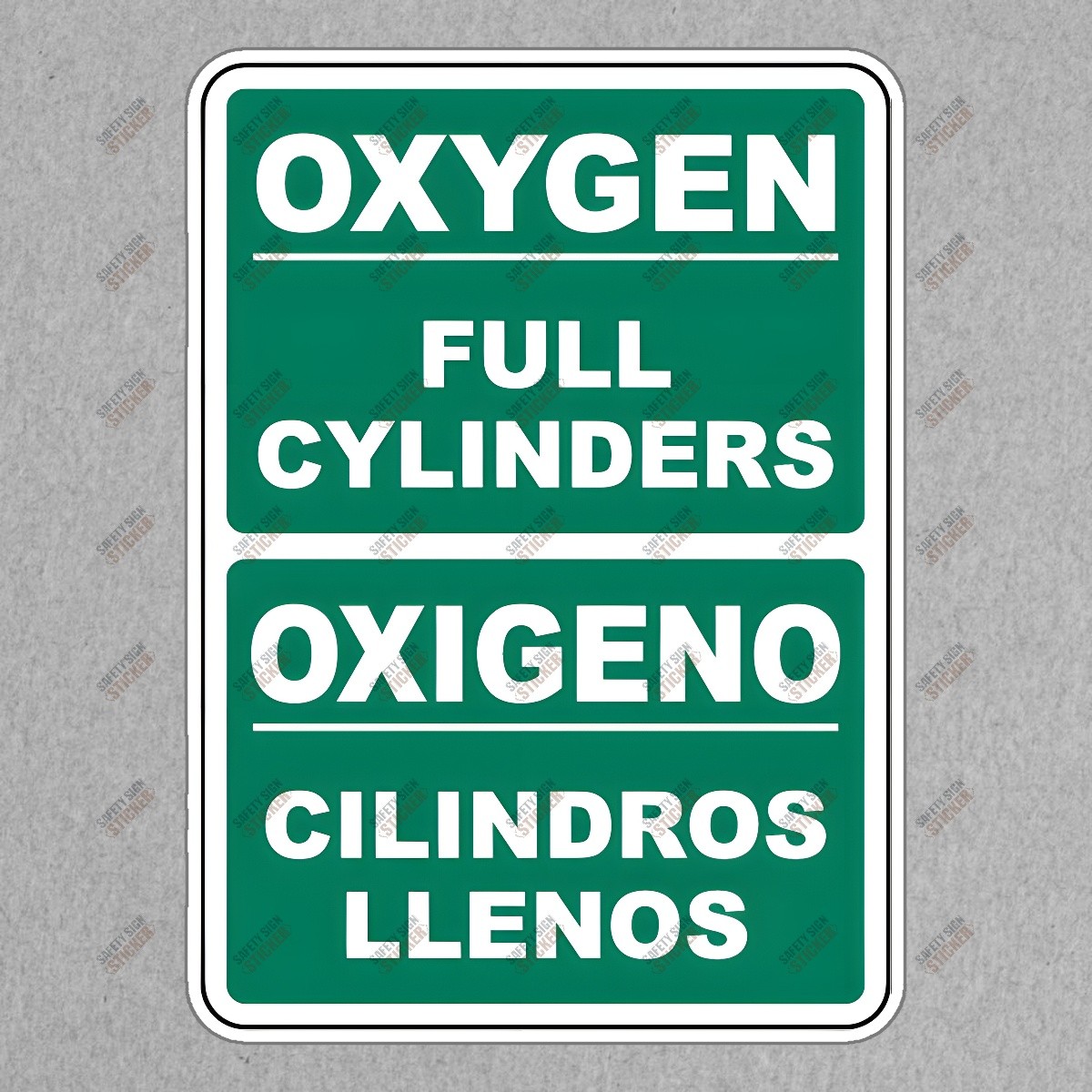 Oxygen Full Cylinders Safety Sign Sticker OSHA Compliant, Workplace #618081