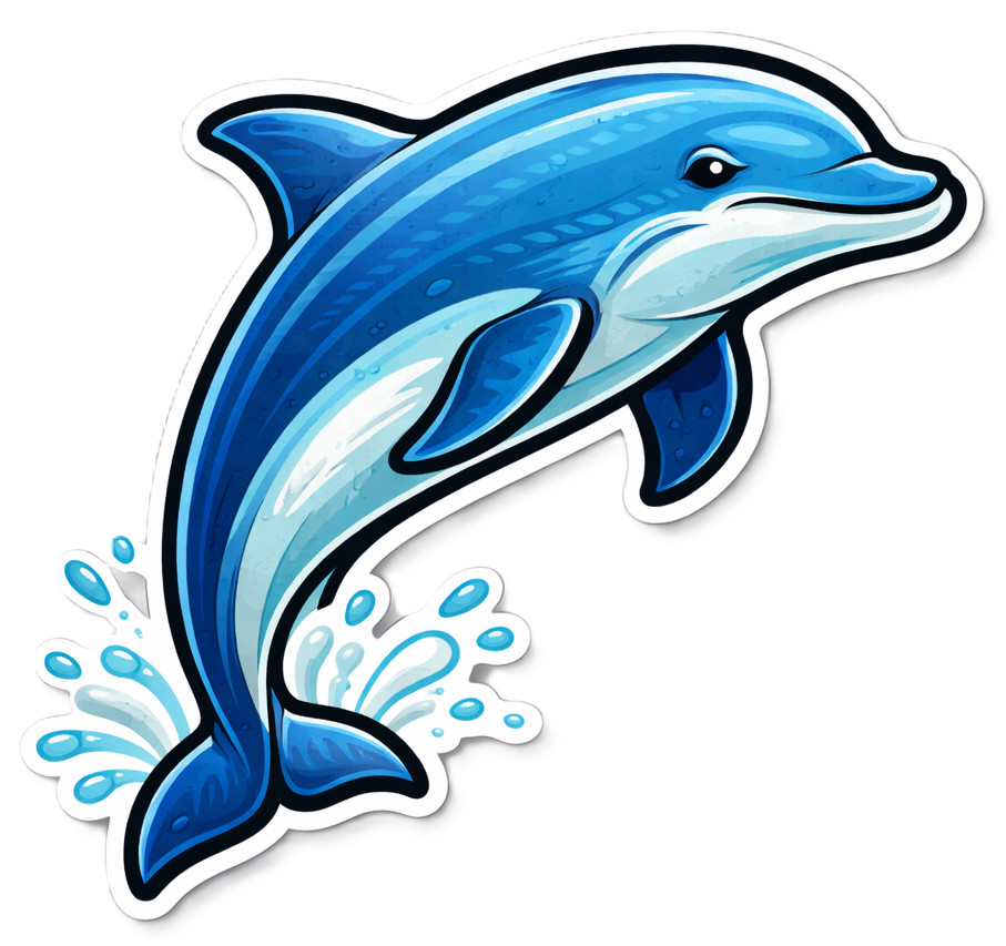 DOLPHIN – SEA – OCEAN – BEACH – CUTE – FUN – LAPTOP – STICKER / DECAL
