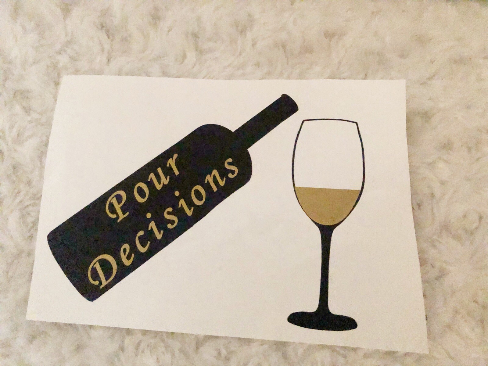 Gold Black Wine Bottle Decal Kitchen Wall Decal Wine Glass Home Wall Art Decal