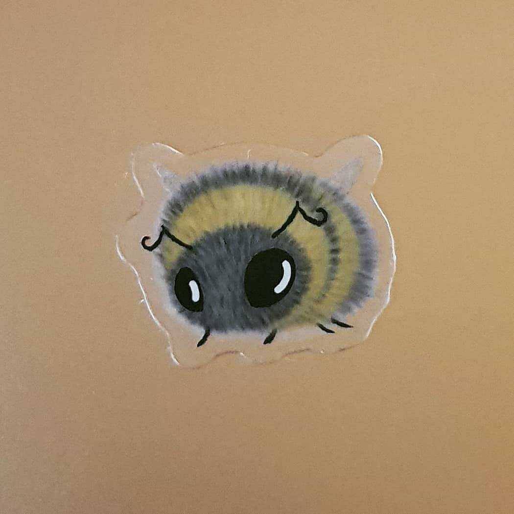 3 Inch Clear Bee Sticker. Bumble Bee. Honey Bee Sticker. UV indoor and outdoor S