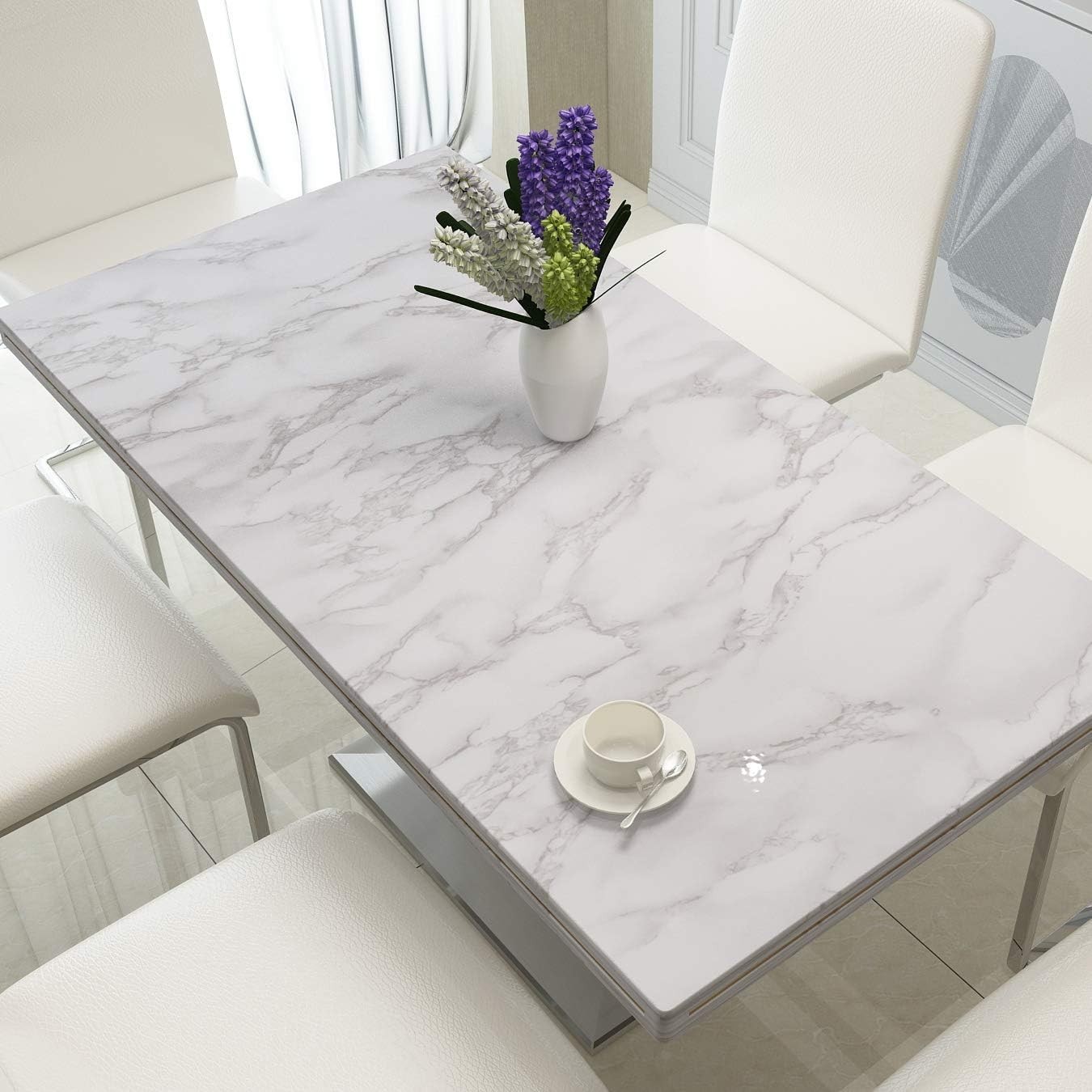 Self-Adhesive Gray Marble Wallpaper Roll 15.8" x 120" for Easy Installation