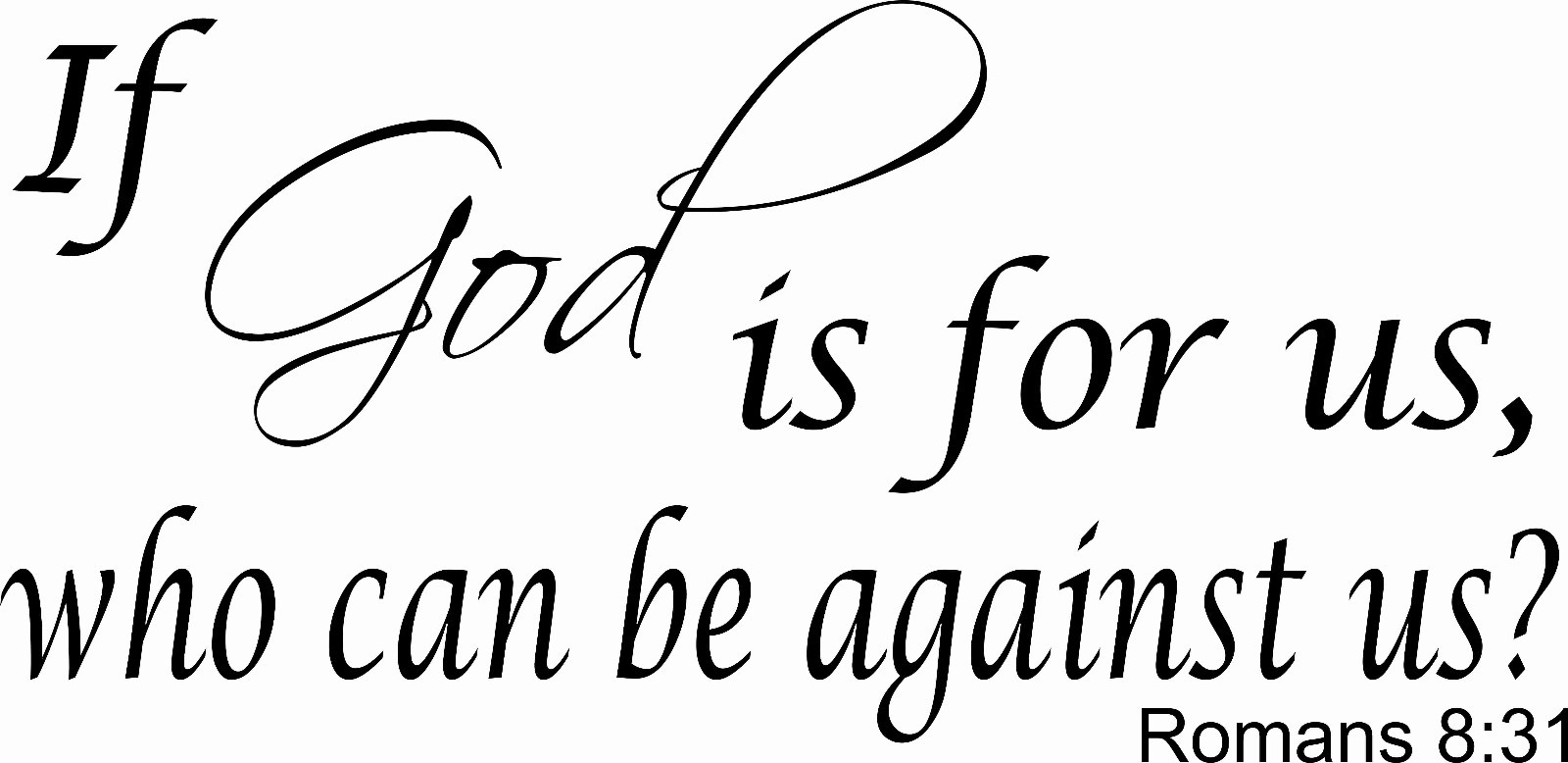 Romans 8:31 11 x 22 : Bible Verse Wall Decal Art by Scripture Wall Art