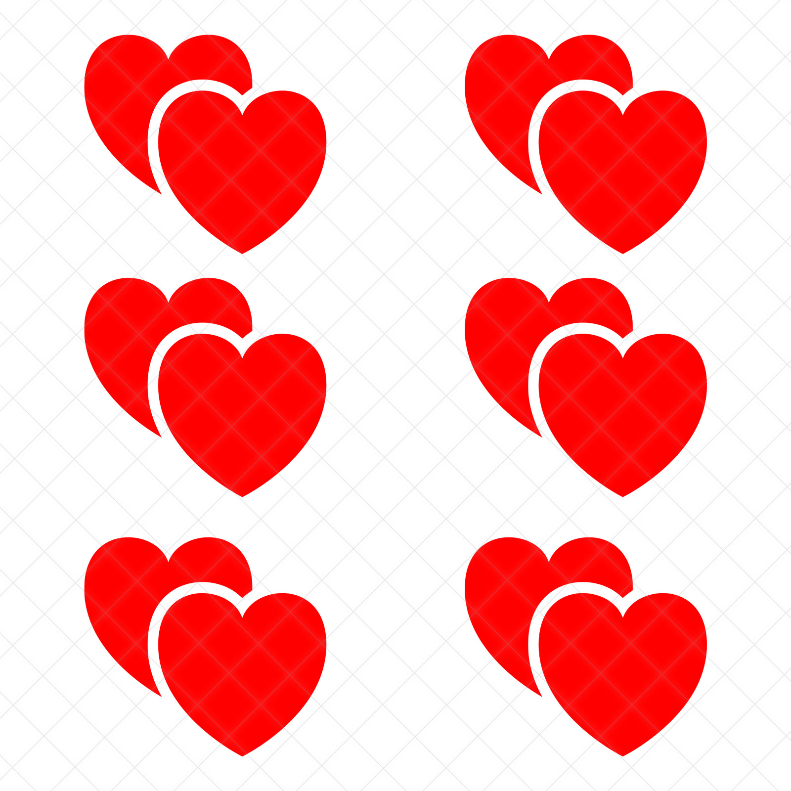 6 Sets Double Heart Vinyl Decals | Love Sticker Set | Valentine's Day Car Laptop