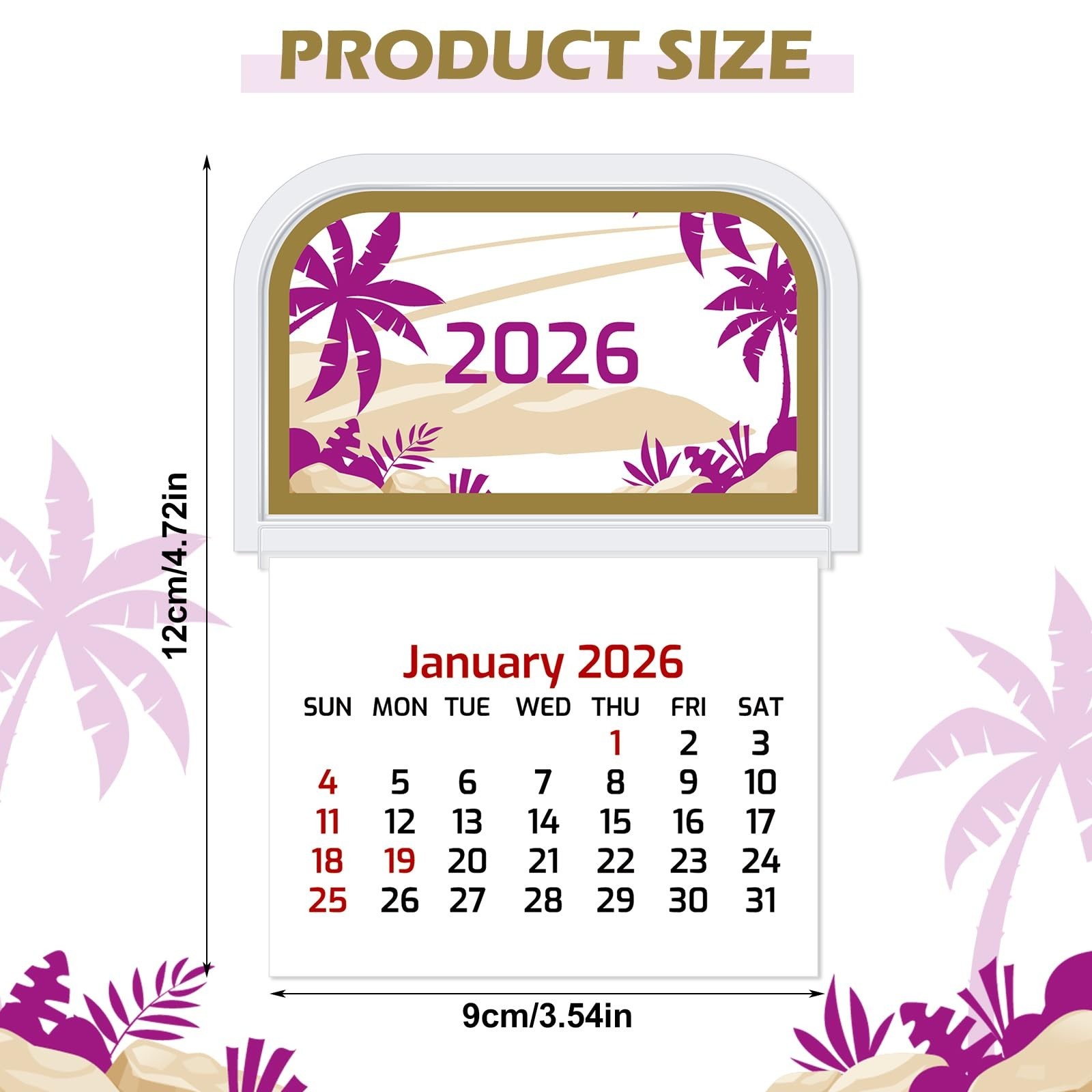 5 Pcs 2026 Mini Stick on Calendar Peel and Stick Calendar Small Wall Calendar…