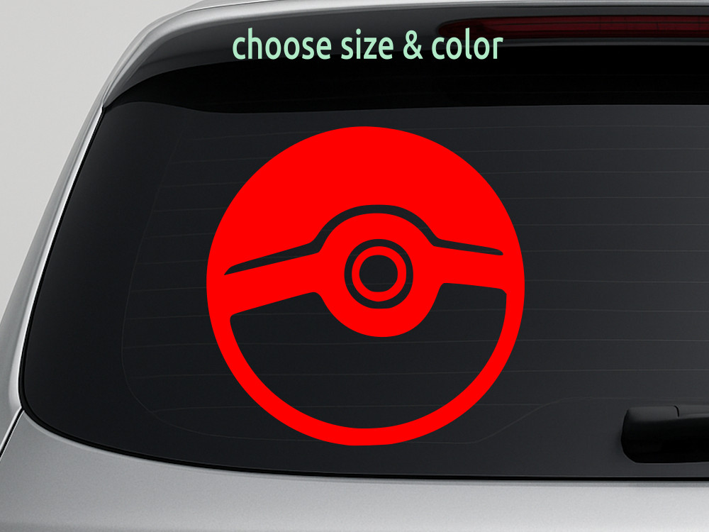 POKEMON BALL Pikachu Anime Vinyl Decal Car Window Wall CHOOSE SIZE COLOR