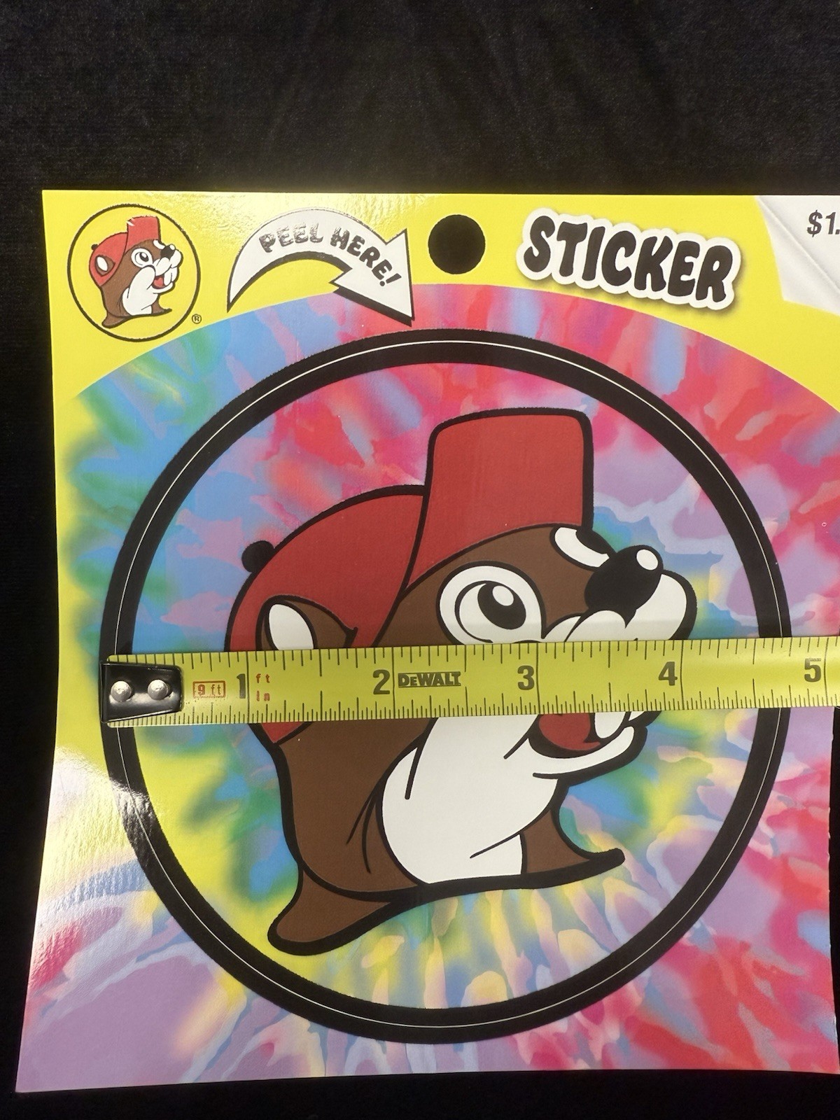 Buc-ee's Sticker Beaver Logo Tie Dye 4.75” X 4.75”