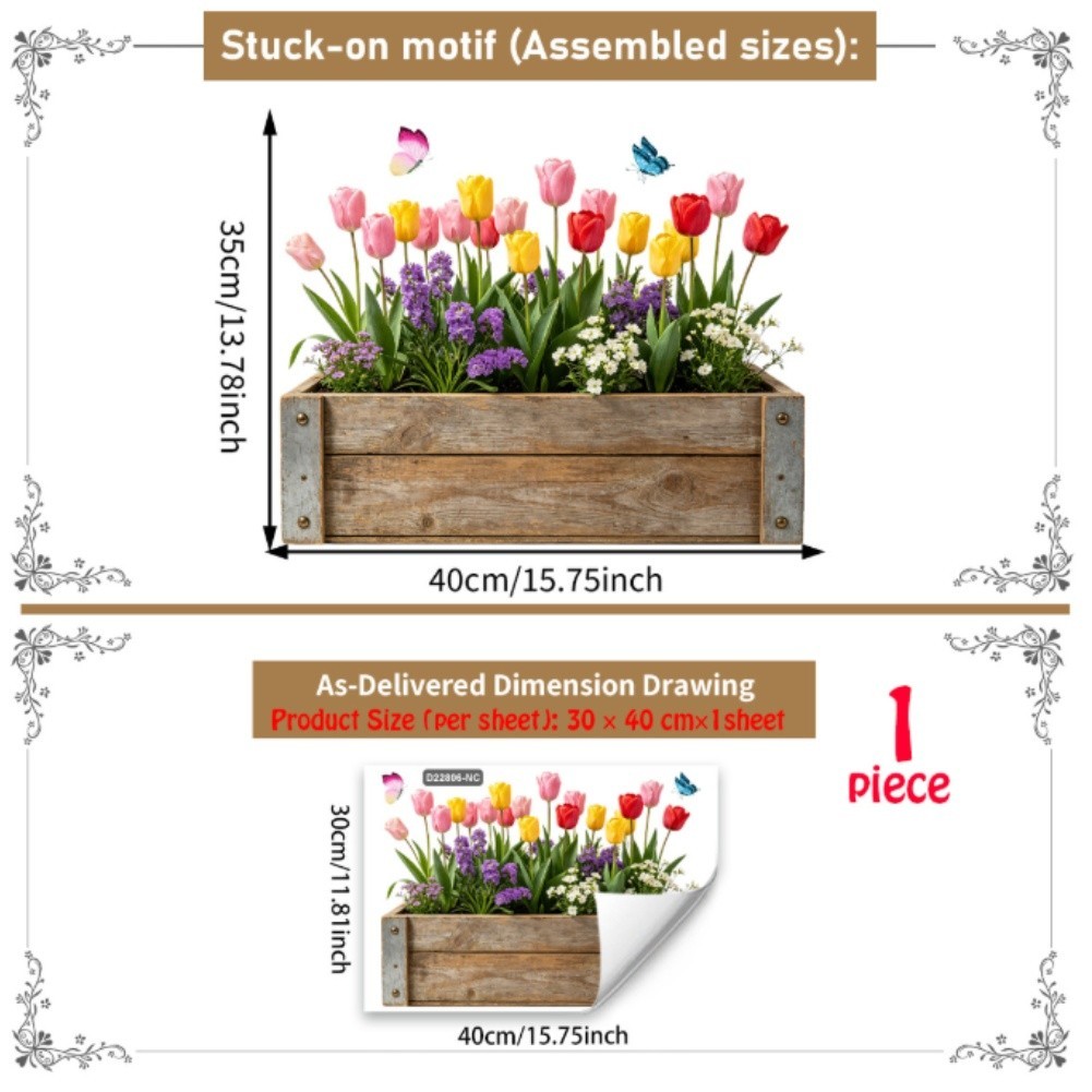 Floral Window Clings Fade-resistant PVC Vinyl High-clarity Floral Patterns