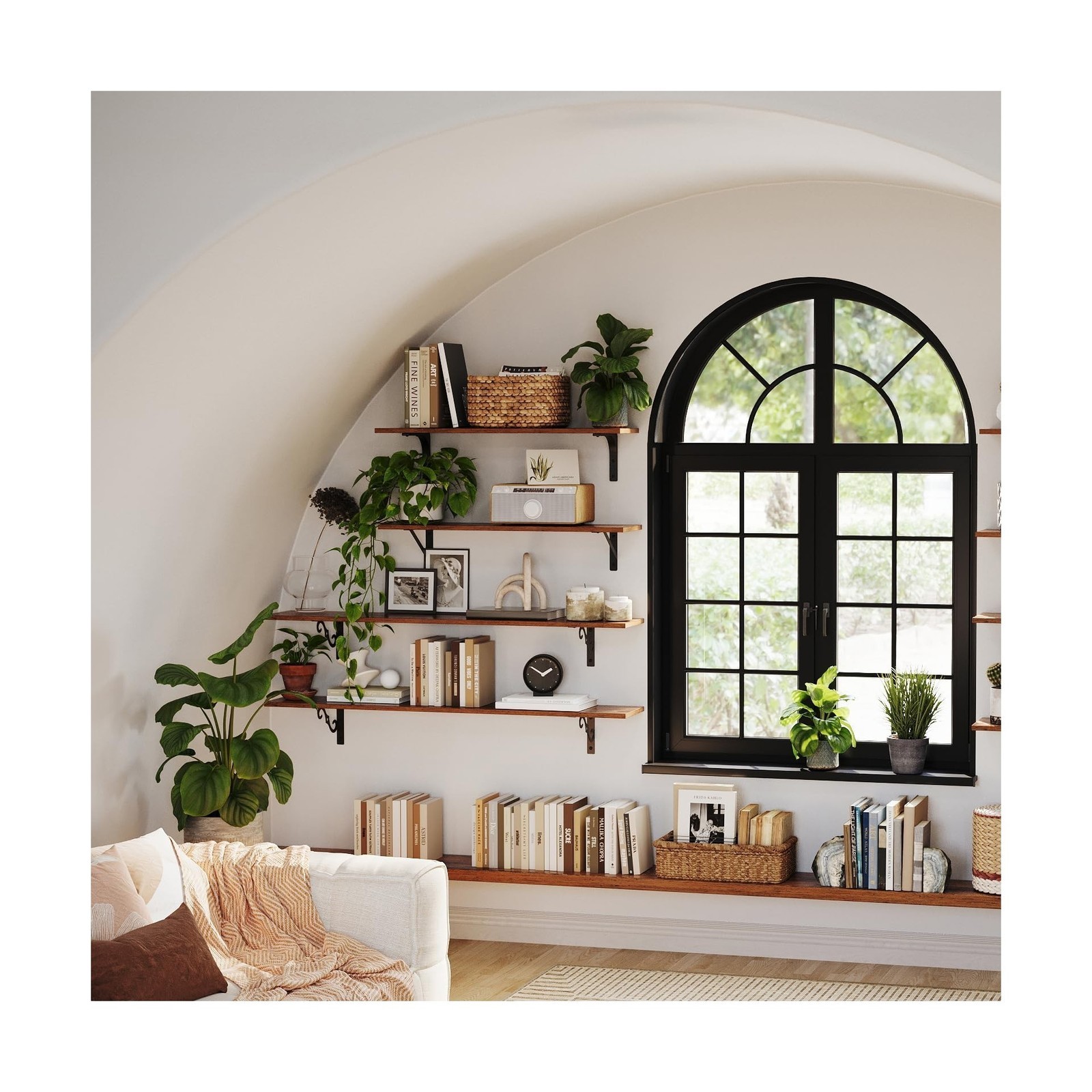 DINZI LVJ Long Wall Shelves, 31.5 Inch Wall Mounted Shelves Set of 2, Easy-to…