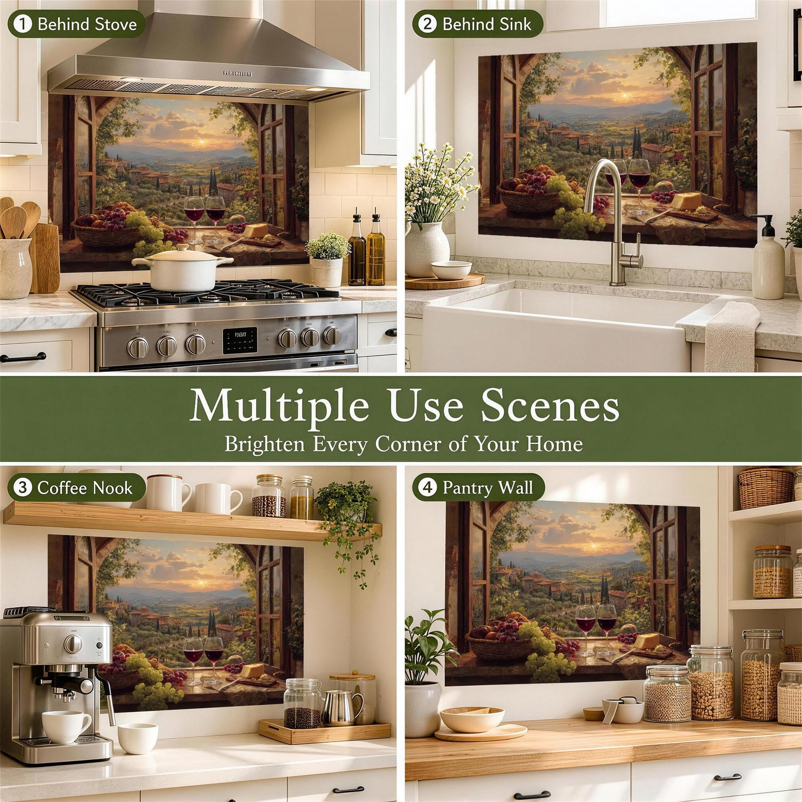 Wall Sticker 35.5×23.6 Inch Removable Adhesive Large Wall Mural Decal Scenic …