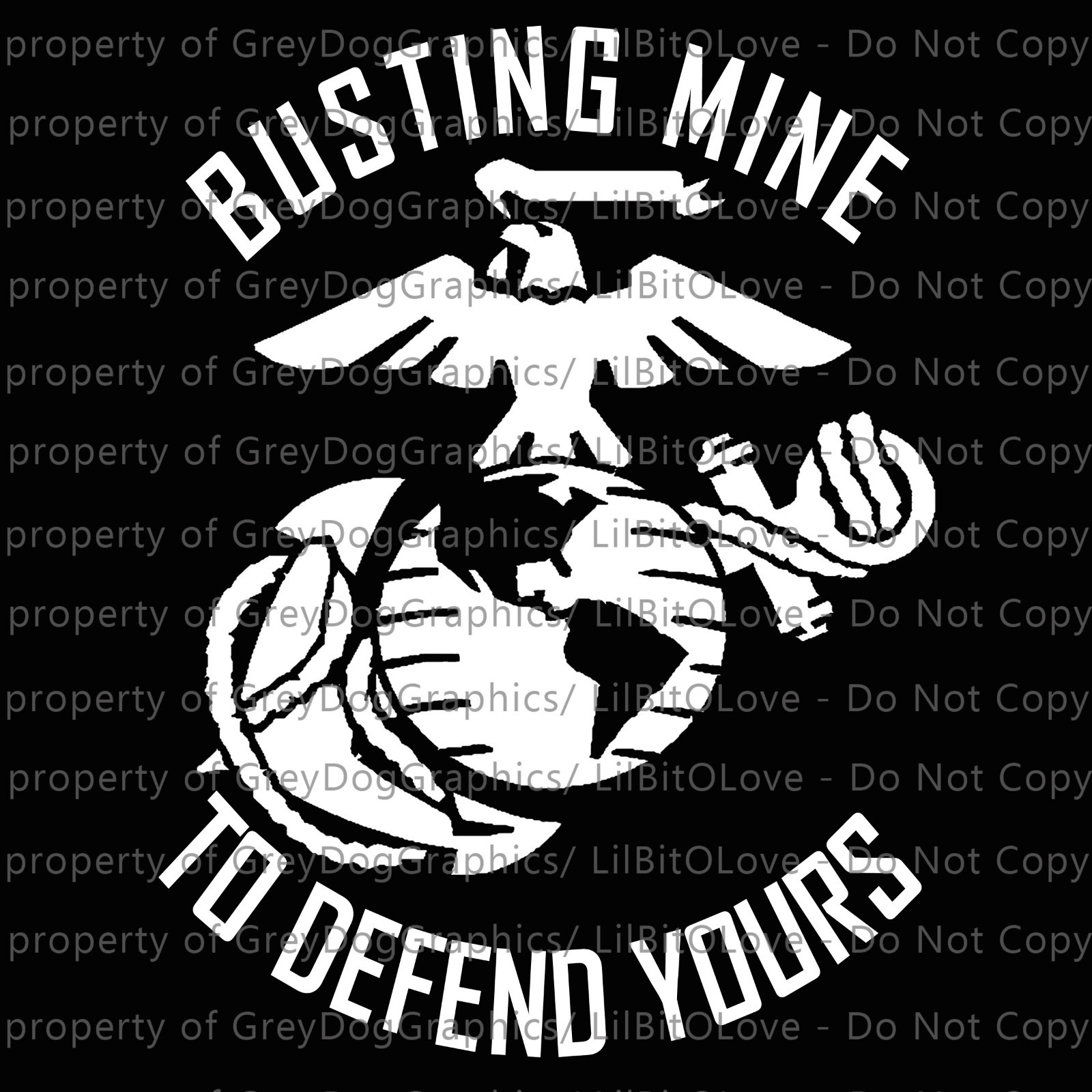 Busting Mine to Defend Yours Vinyl Decal EGA Marines United States Marine Corps