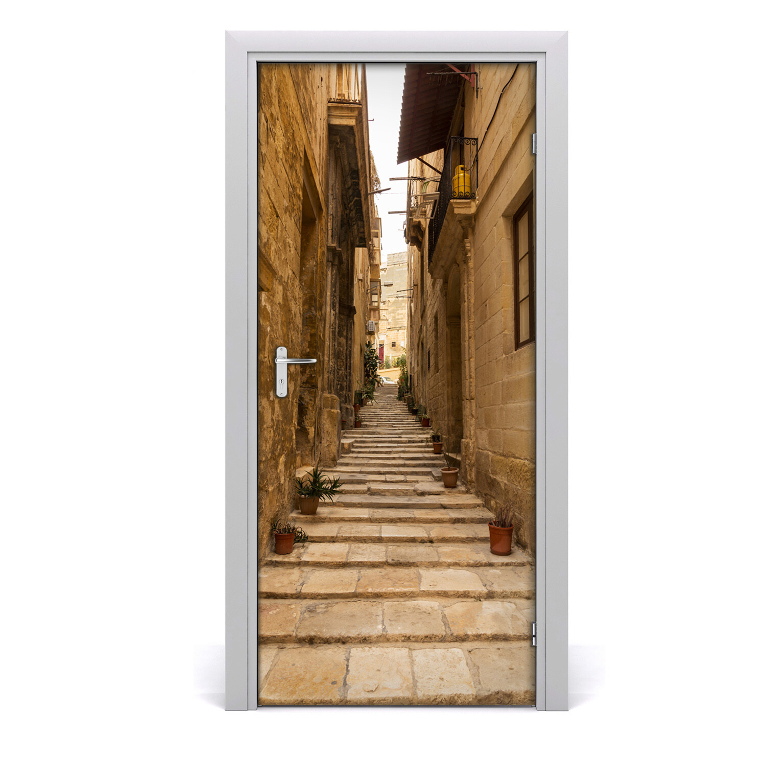 Self adhesive Door wrap removable Peel & Stick Architecture Streets in Malta