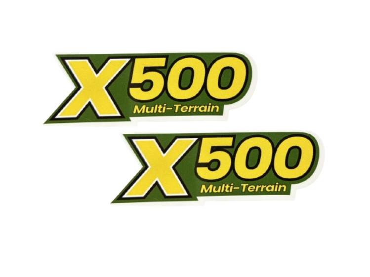 X500 Multi-Terrain Lawn Tractor Lawnmower Premium Vinyl Decal Set – 6" x 1.85"