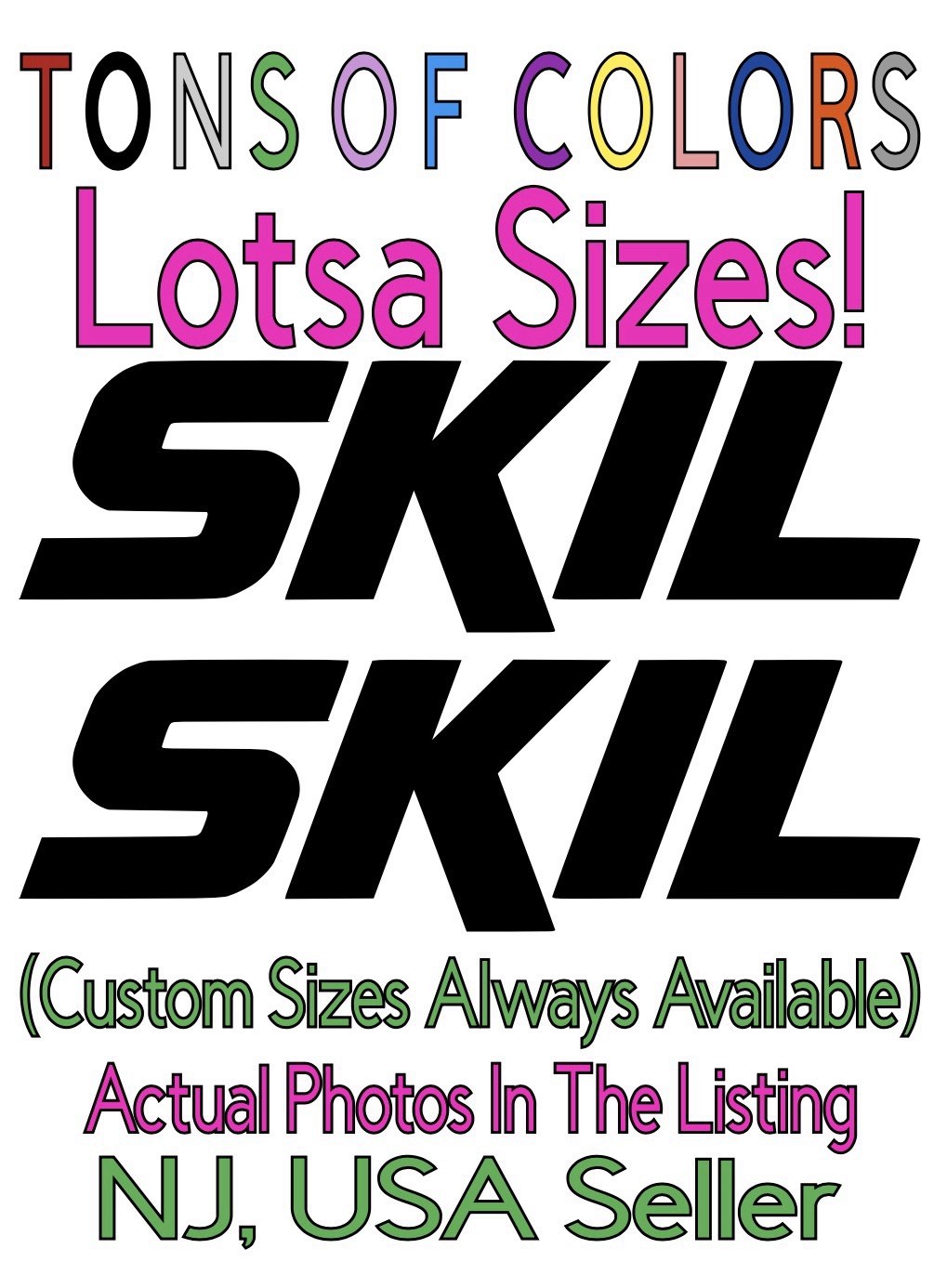 TWO SKIL Die Cut Vinyl Decals Tools Drills Saws Home & Garden DIY