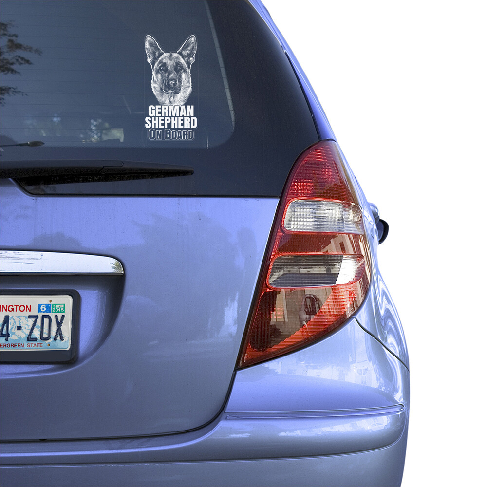 GERMAN SHEPHERD CLEAR VINYL DECAL STICKER FOR CAR OR TRUCK WINDOW, DOG ART PRINT