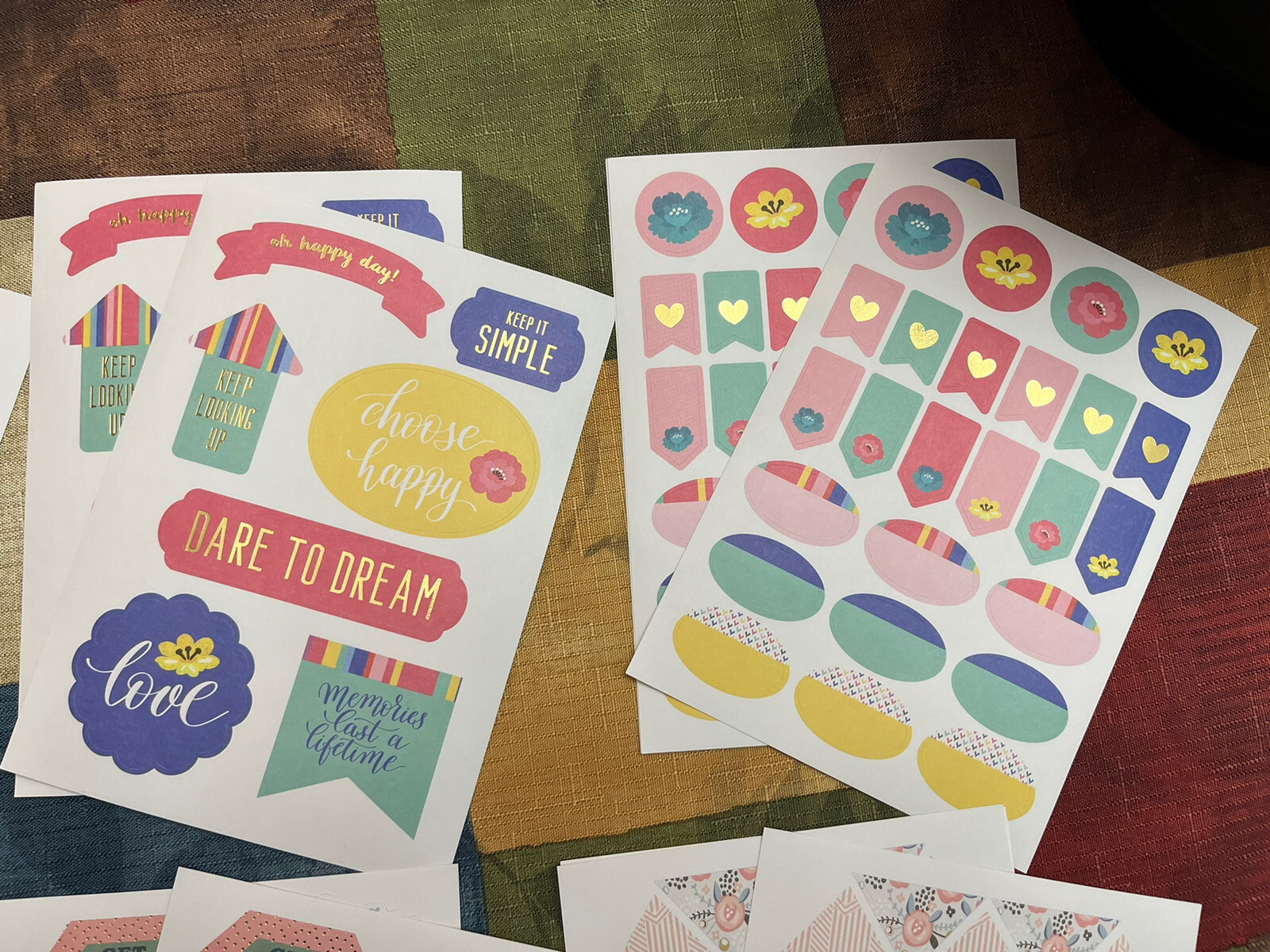 Scrapbook Stickers, Pen and Gear Stickers 4 Sets Of 4 Sheets Per Set. 16 Total