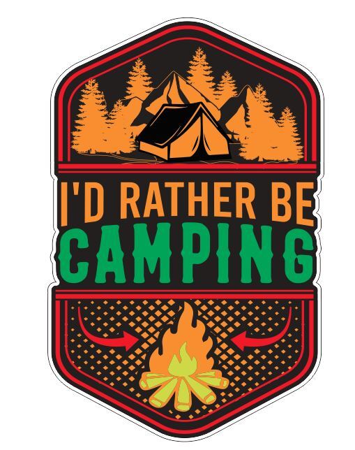 I'd Rather Be Camping Sticker Stickers A131