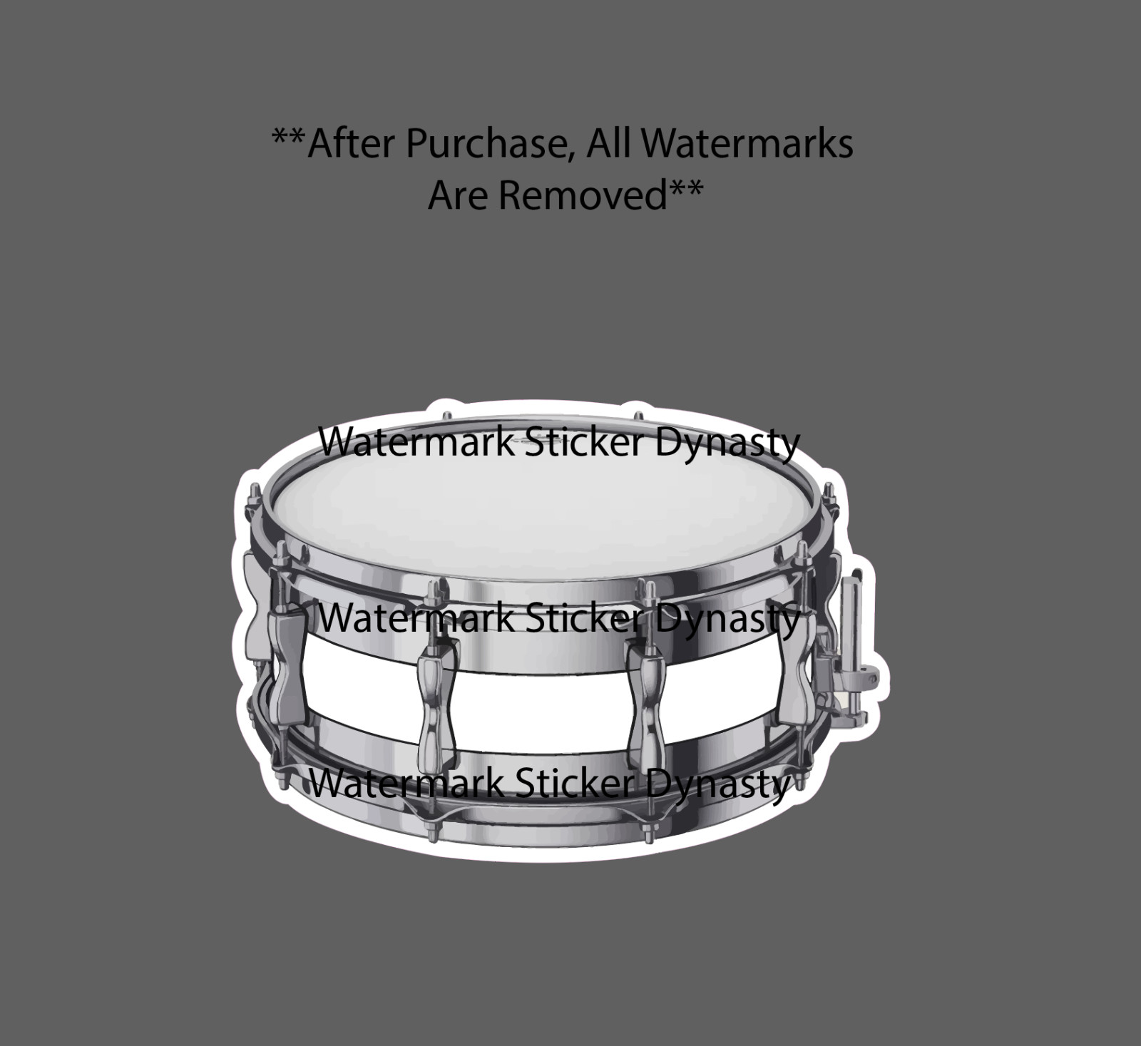 Snare Drum Sticker Waterproof Decal Drums Band Instrument Music Gift NEW