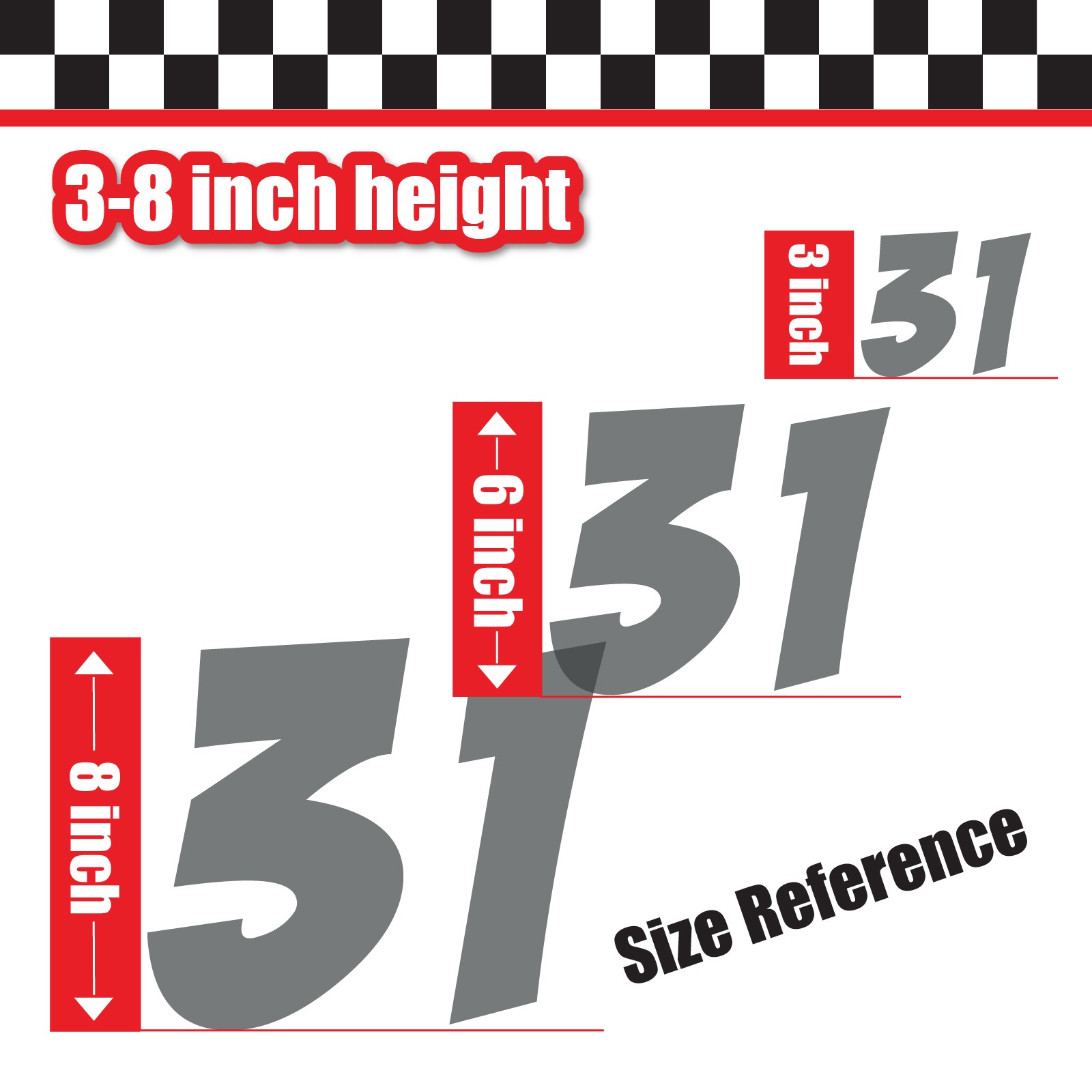 3x 3 Digit Custom Single Number Stickers Decal Locker Door Mailbox BadaBoom