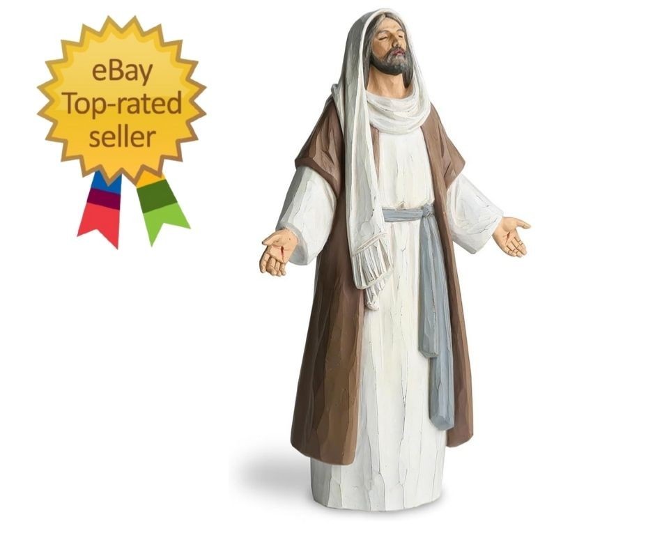 Jesus Christ Statue with Open Arms, Hand Painted Saint Statue Religious Modern H