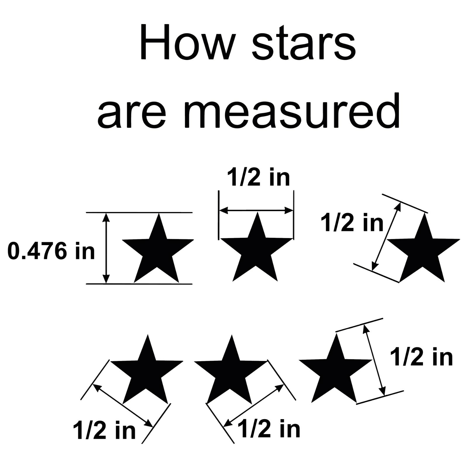 1/2 inch Glossy Star Stickers, 104 pack, Permanent Outdoor Vinyl, 35 colors!